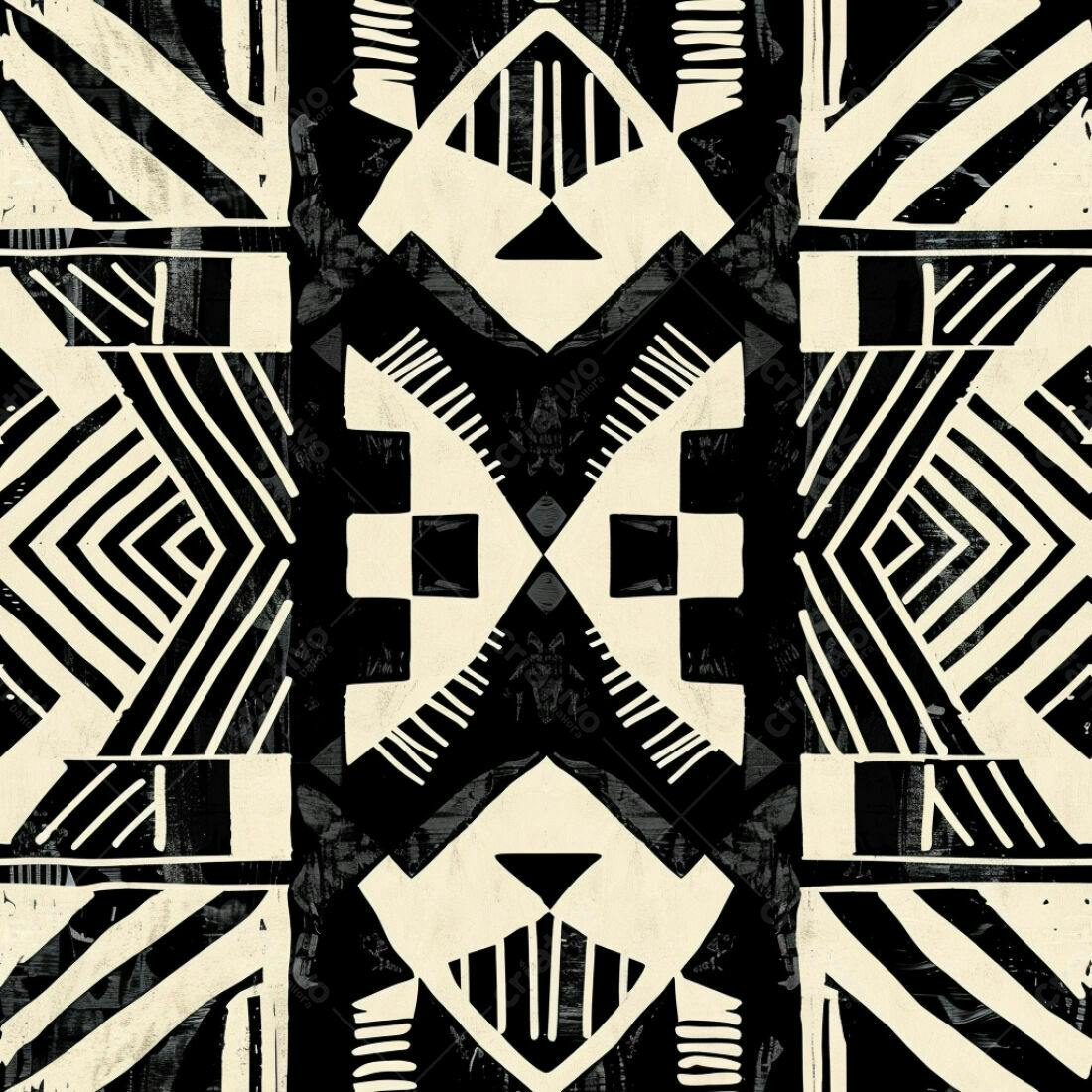 Textura Geométrica Preto e Bege para Fundo