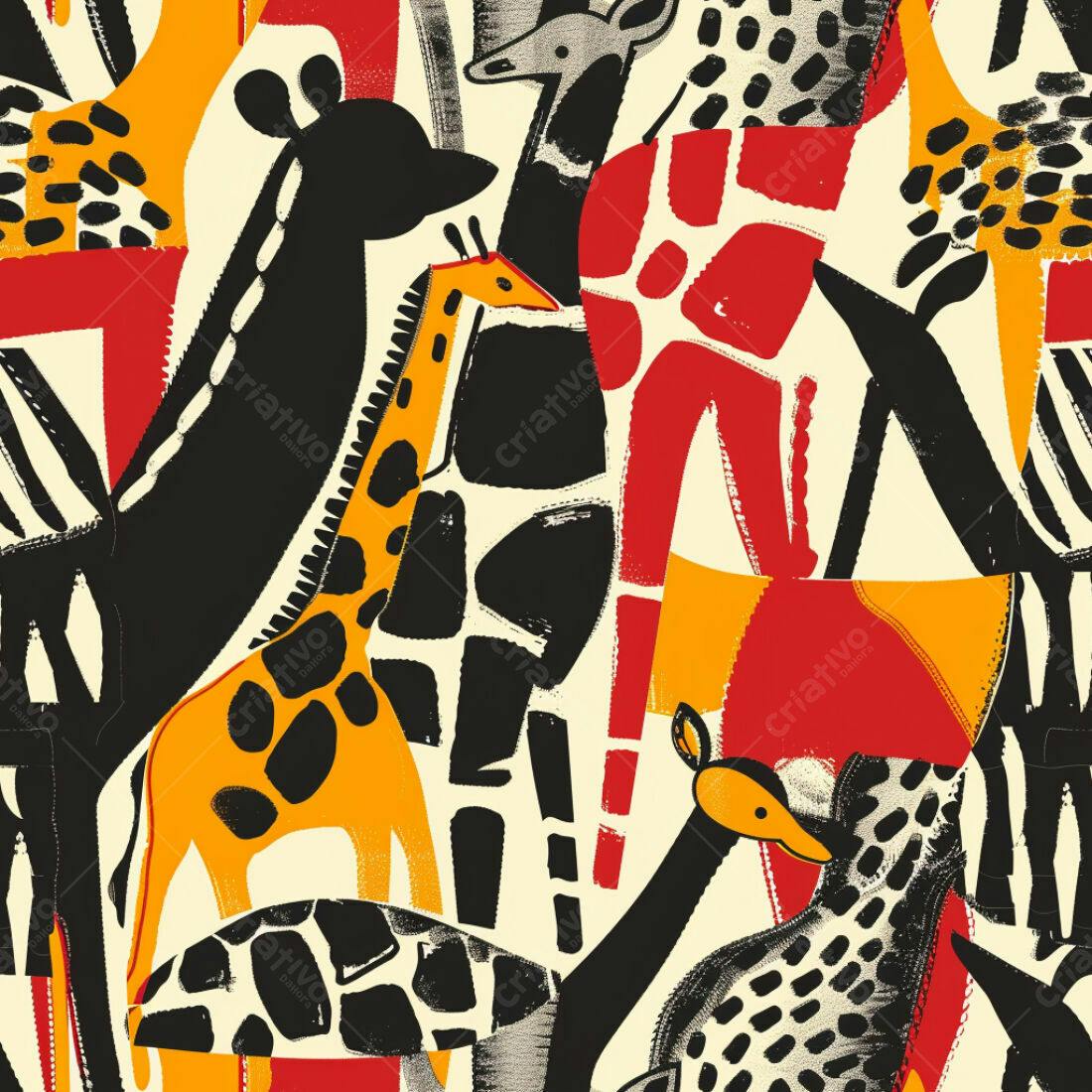 Textura Girafas Abstrata para Papel de Parede