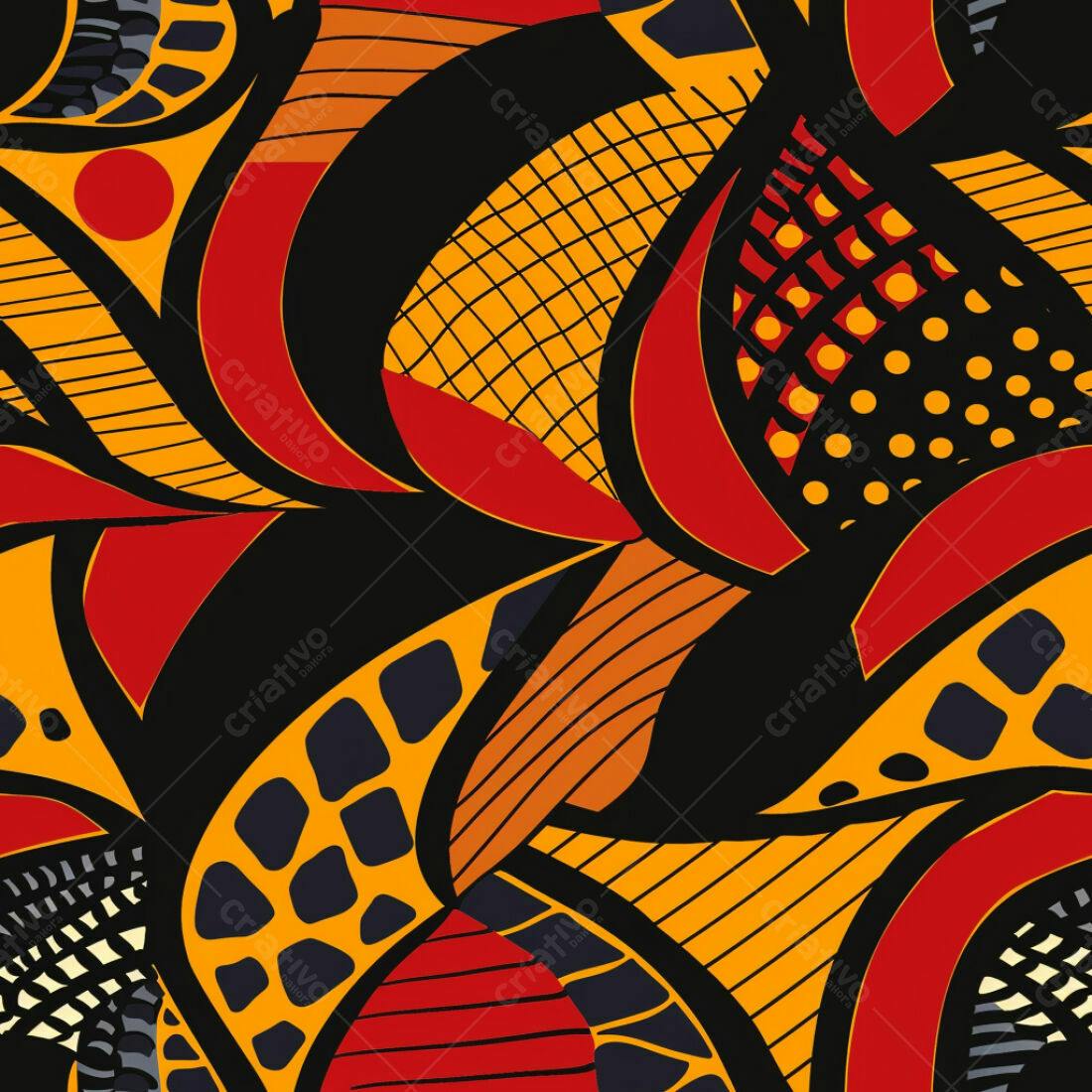 Textura Abstrata Afro Vermelha e Amarela para Fundo