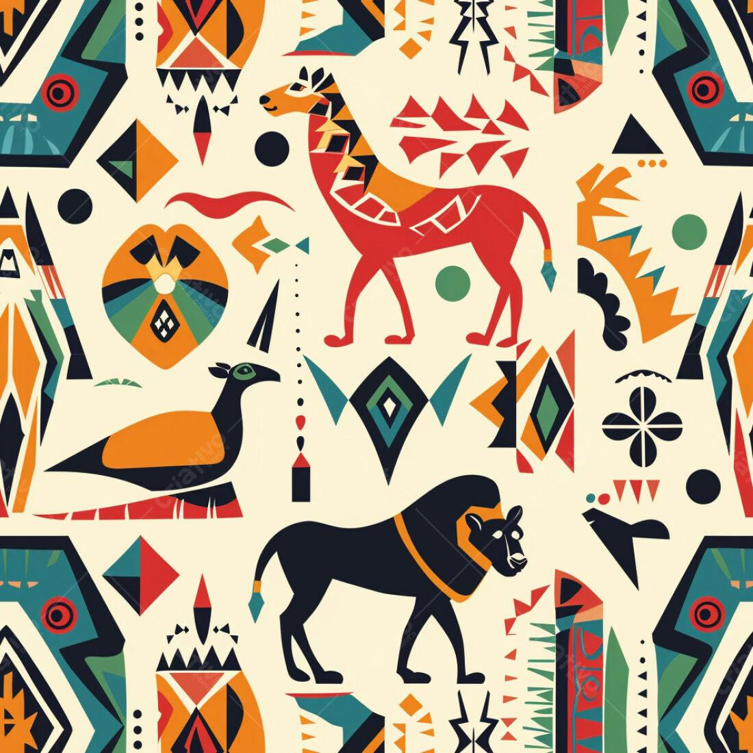 Textura Africana para Fundo Geométrico