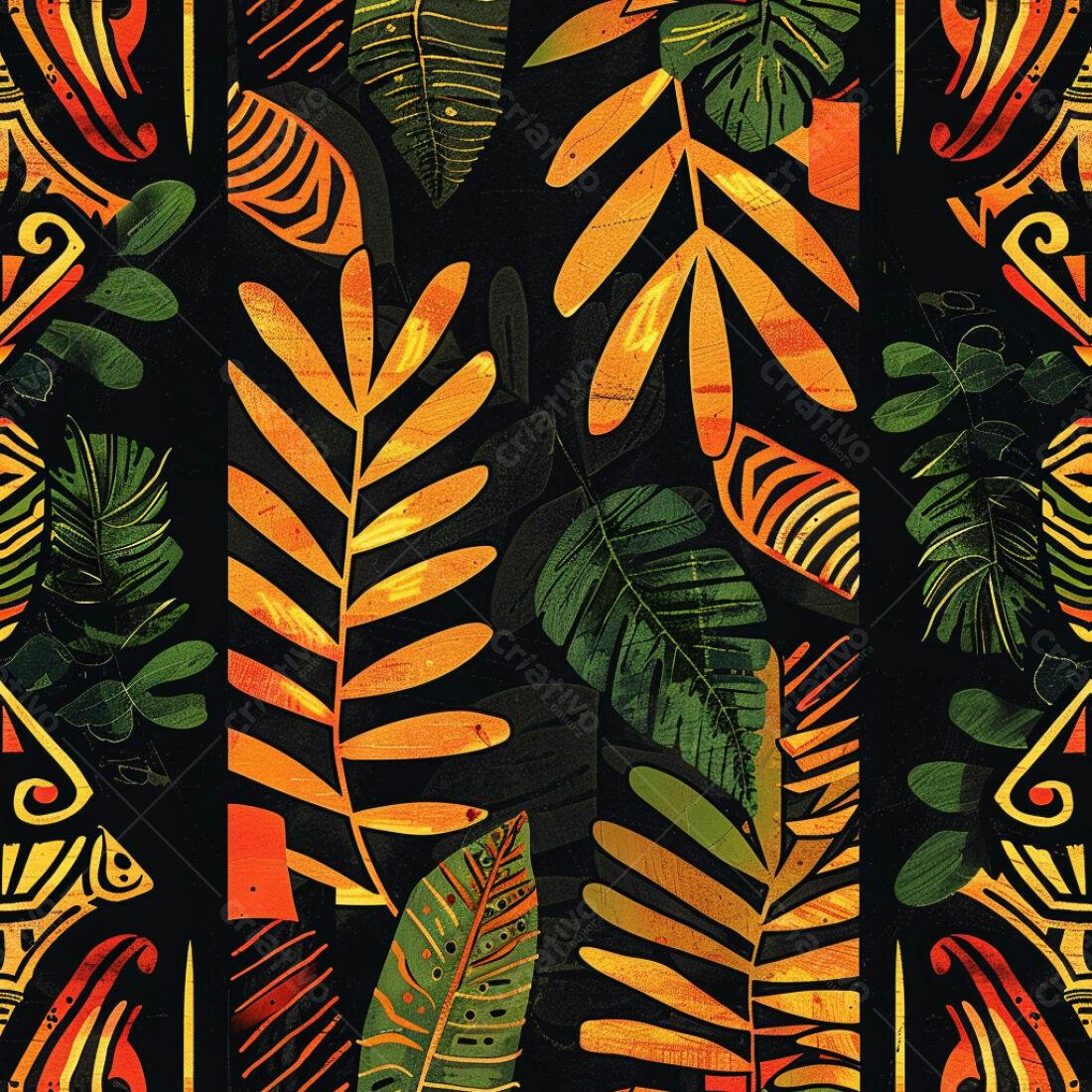 Textura Folhagem Tropical para Fundo