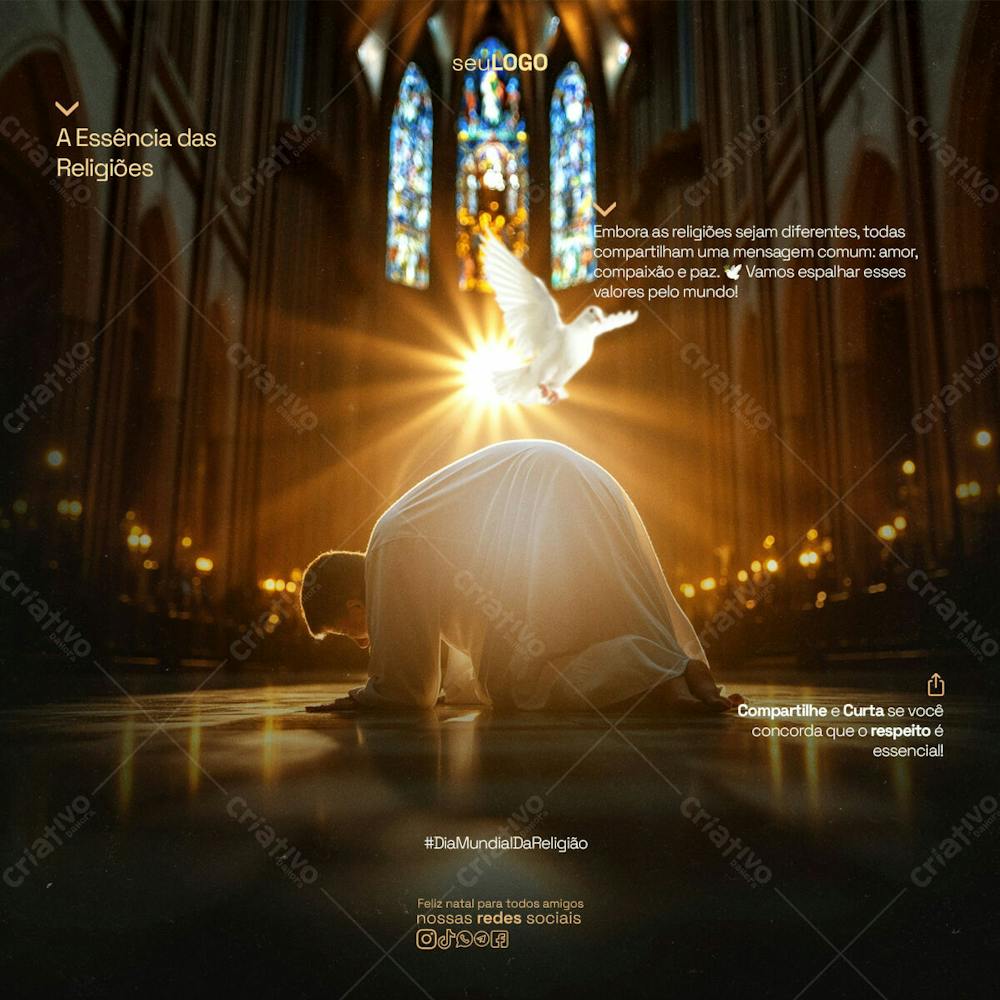 21 De Janeiro Celebramos O Dia Mundial Da Religião Social Media Psd Editavel 3