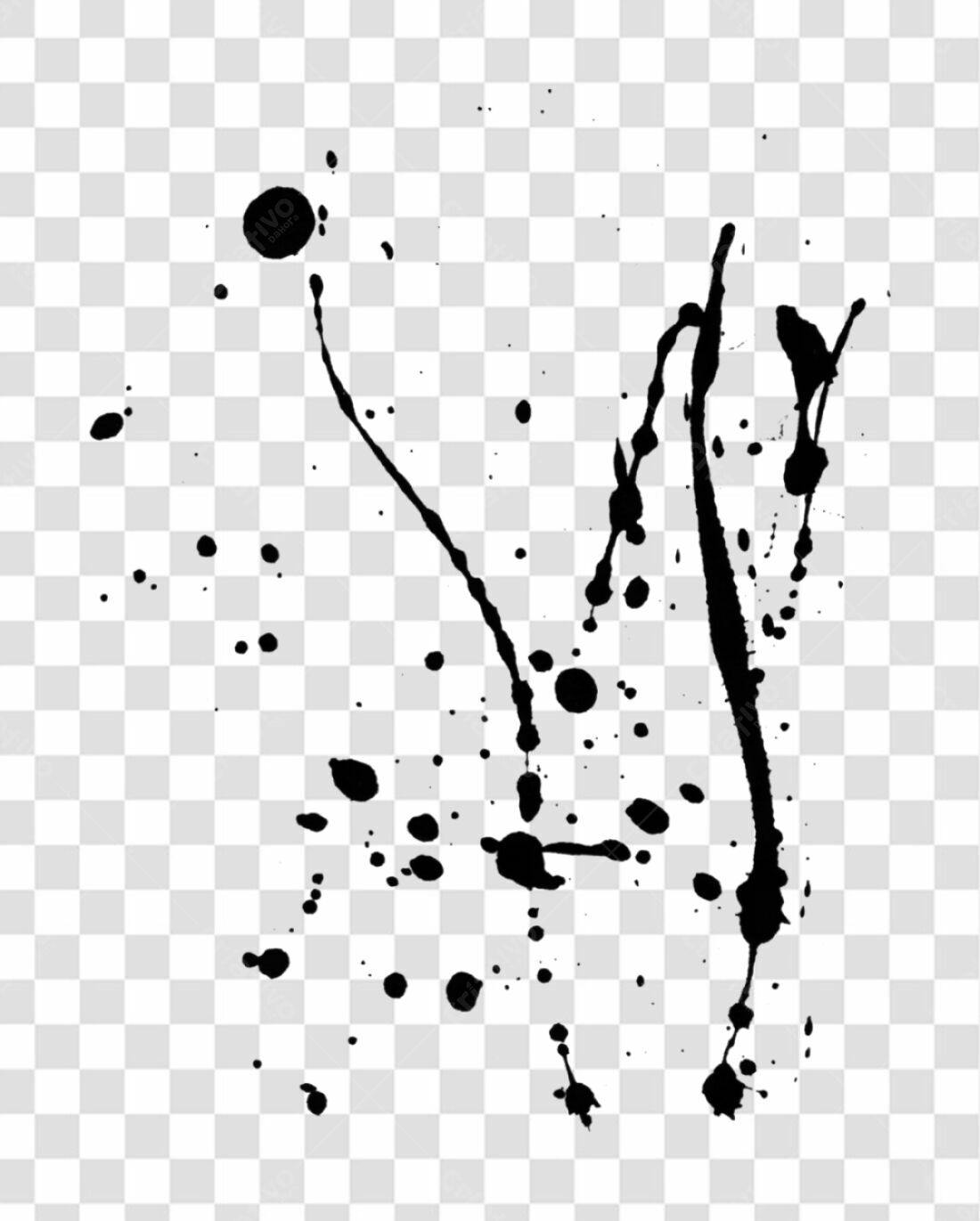 Icone abstrato manchas tinta preta PNG com fundo transparente