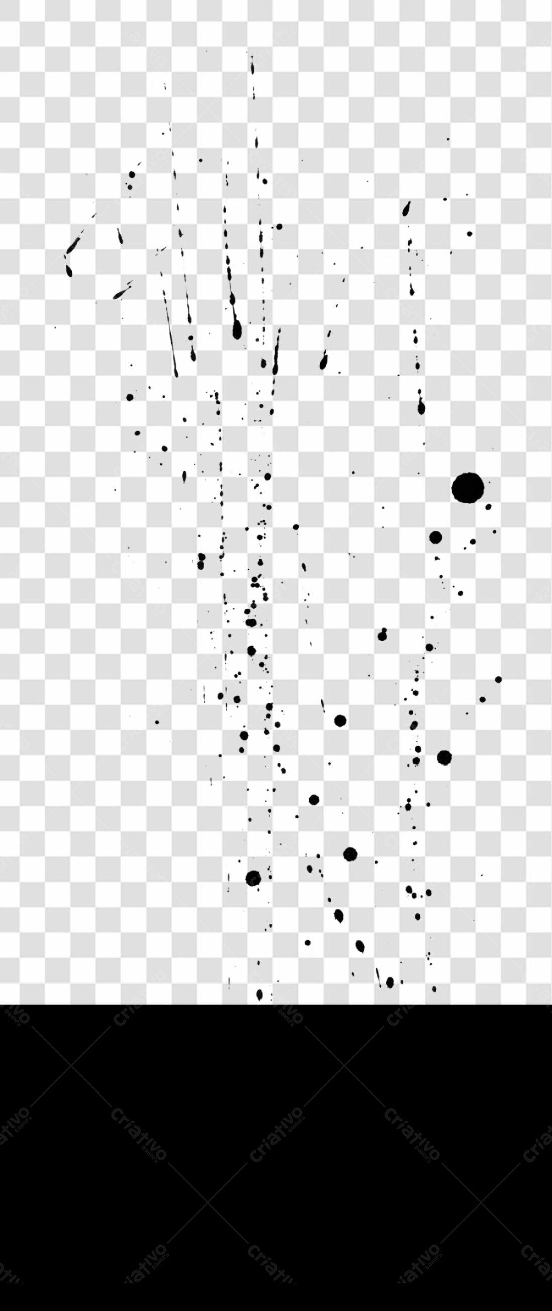 PNG Textura de respingos de tinta preta com fundo transparente
