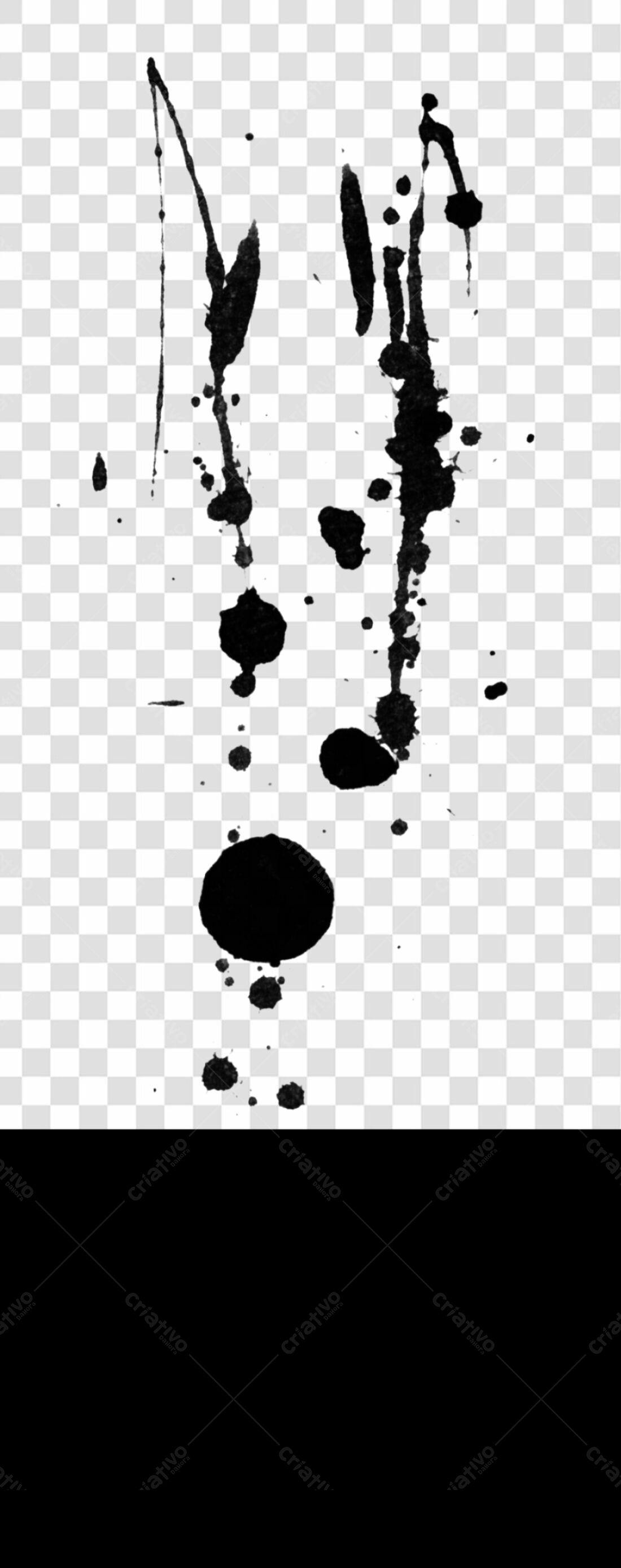 Icone abstrato respingos tinta preta PNG com fundo transparente