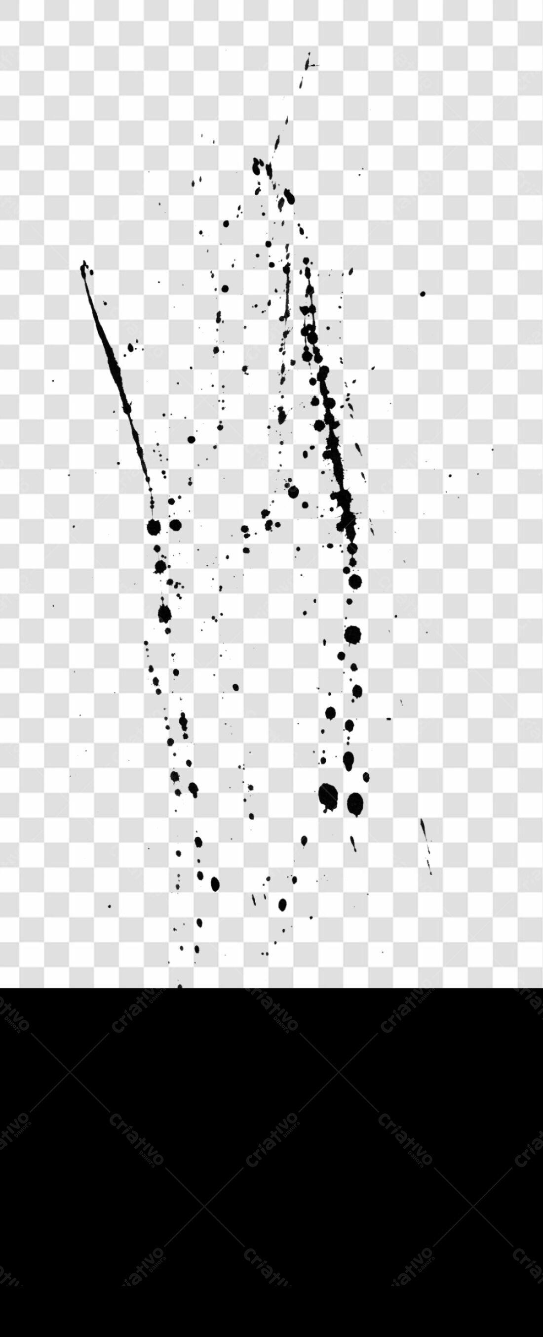 Icone respingos de tinta preta PNG com fundo transparente