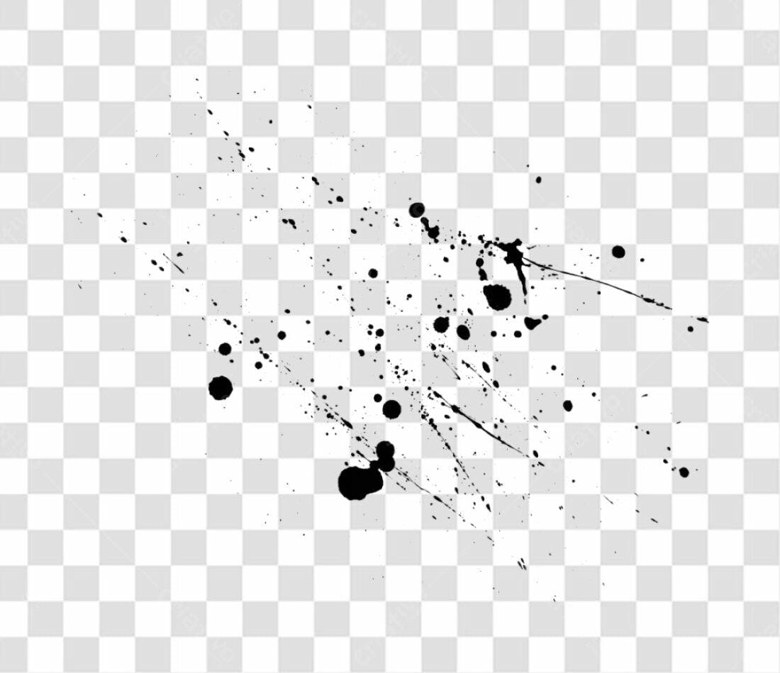 Icone respingos tinta preta PNG com fundo transparente
