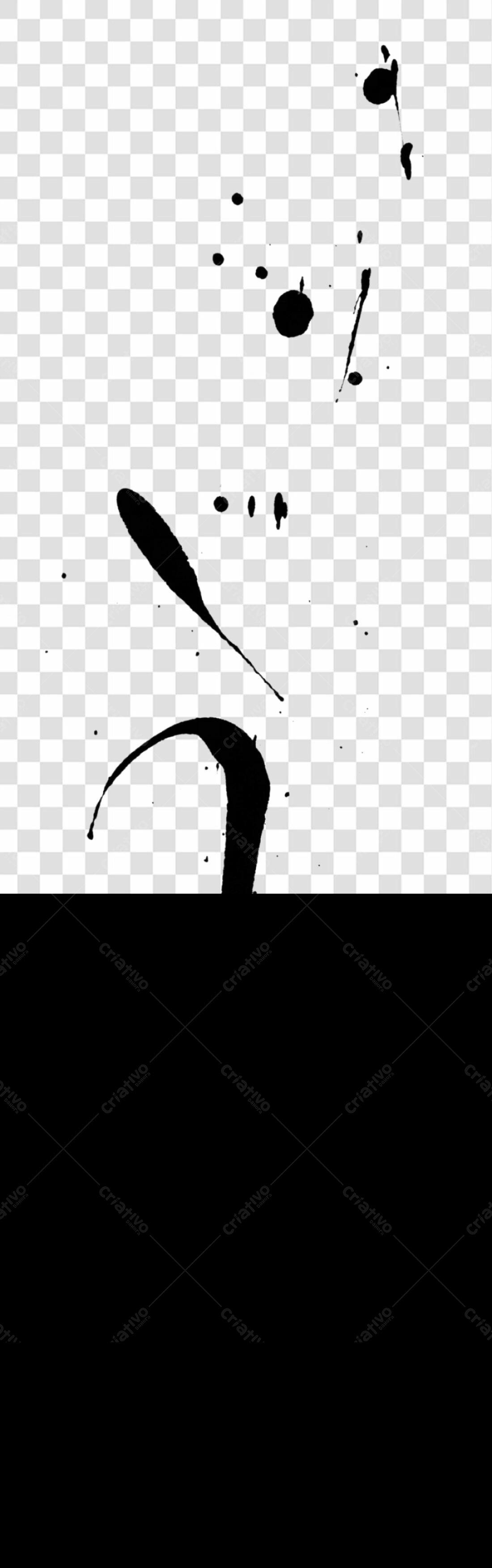Icone respingos tinta preta PNG com fundo transparente