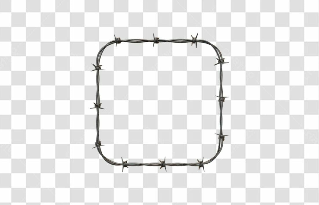 Moldura de Arame Farpado PNG com fundo transparente