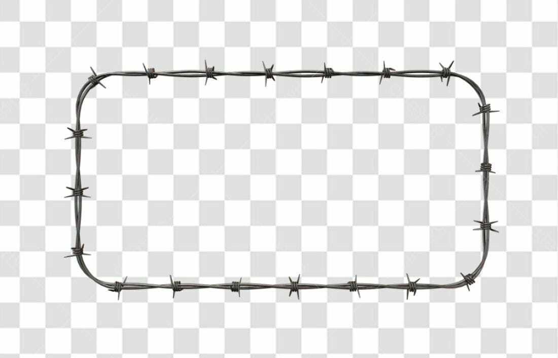 Moldura aramado farpado PNG com fundo transparente