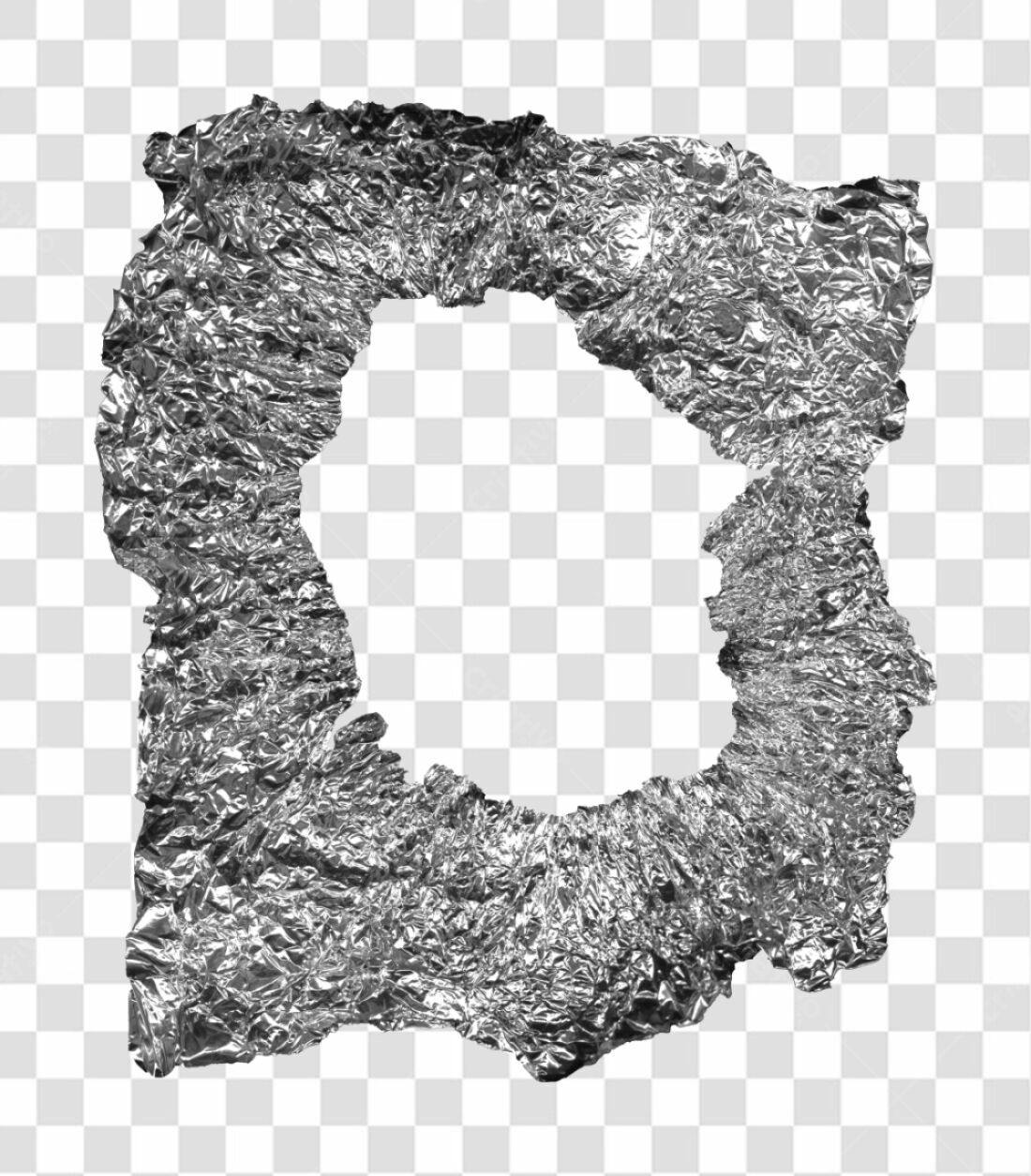 Moldura de Papel Alumínio PNG com fundo transparente