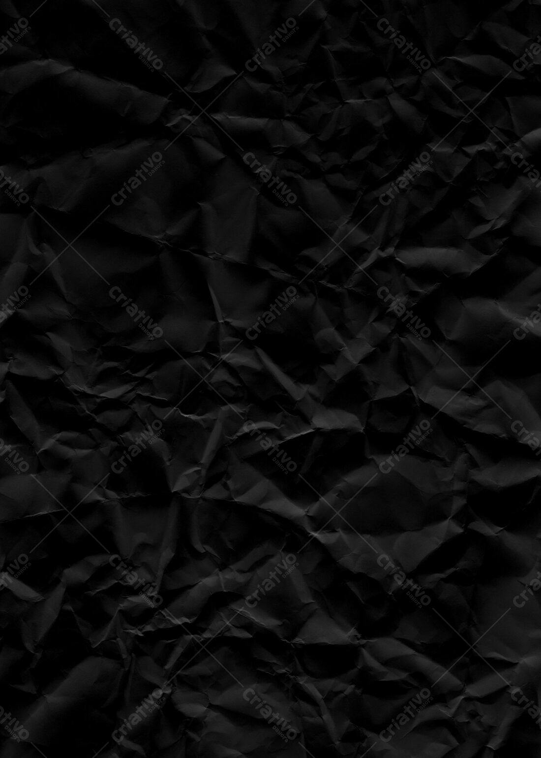 Textura Papel Amassado Preto para Fundo