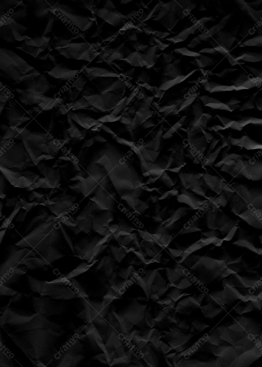 Textura Papel Amassado Preto para Fundo