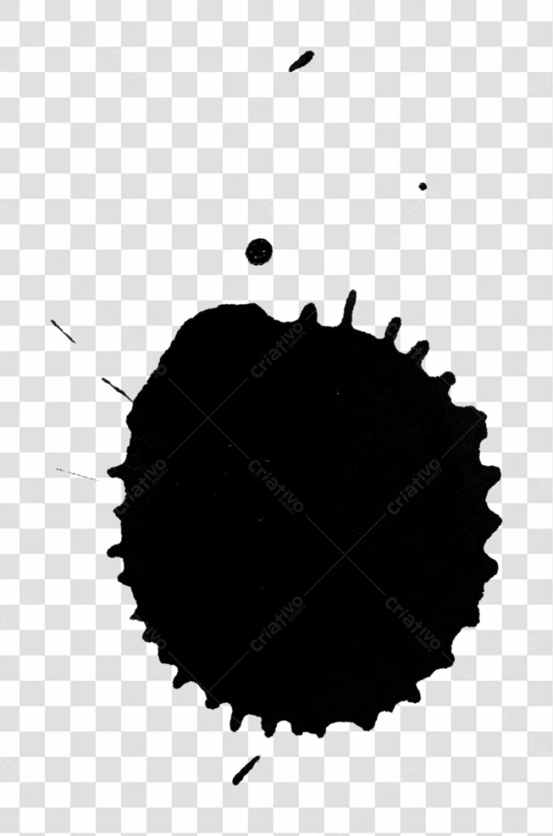 Icone Mancha de tinta preta PNG com fundo transparente