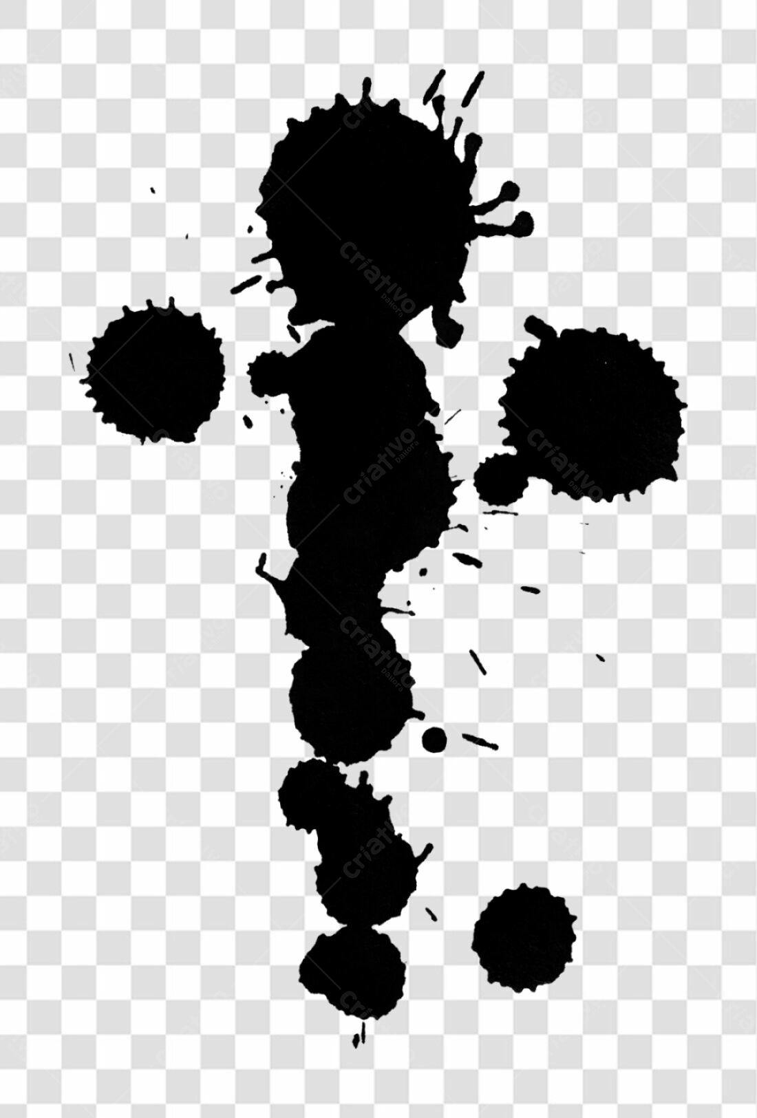 Icone de respingos de tinta preta PNG com fundo transparente