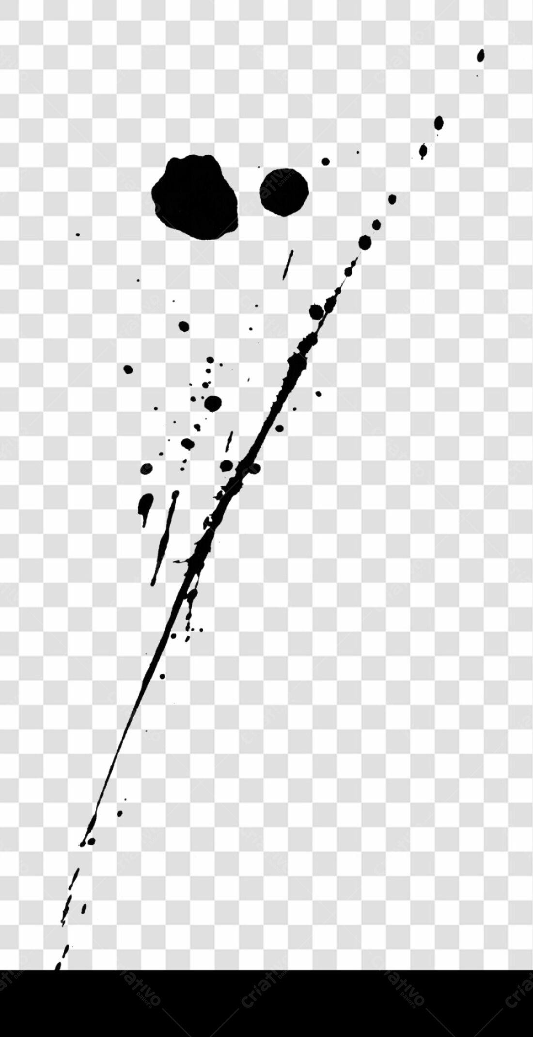 Icone respingos tinta preta PNG com fundo transparente