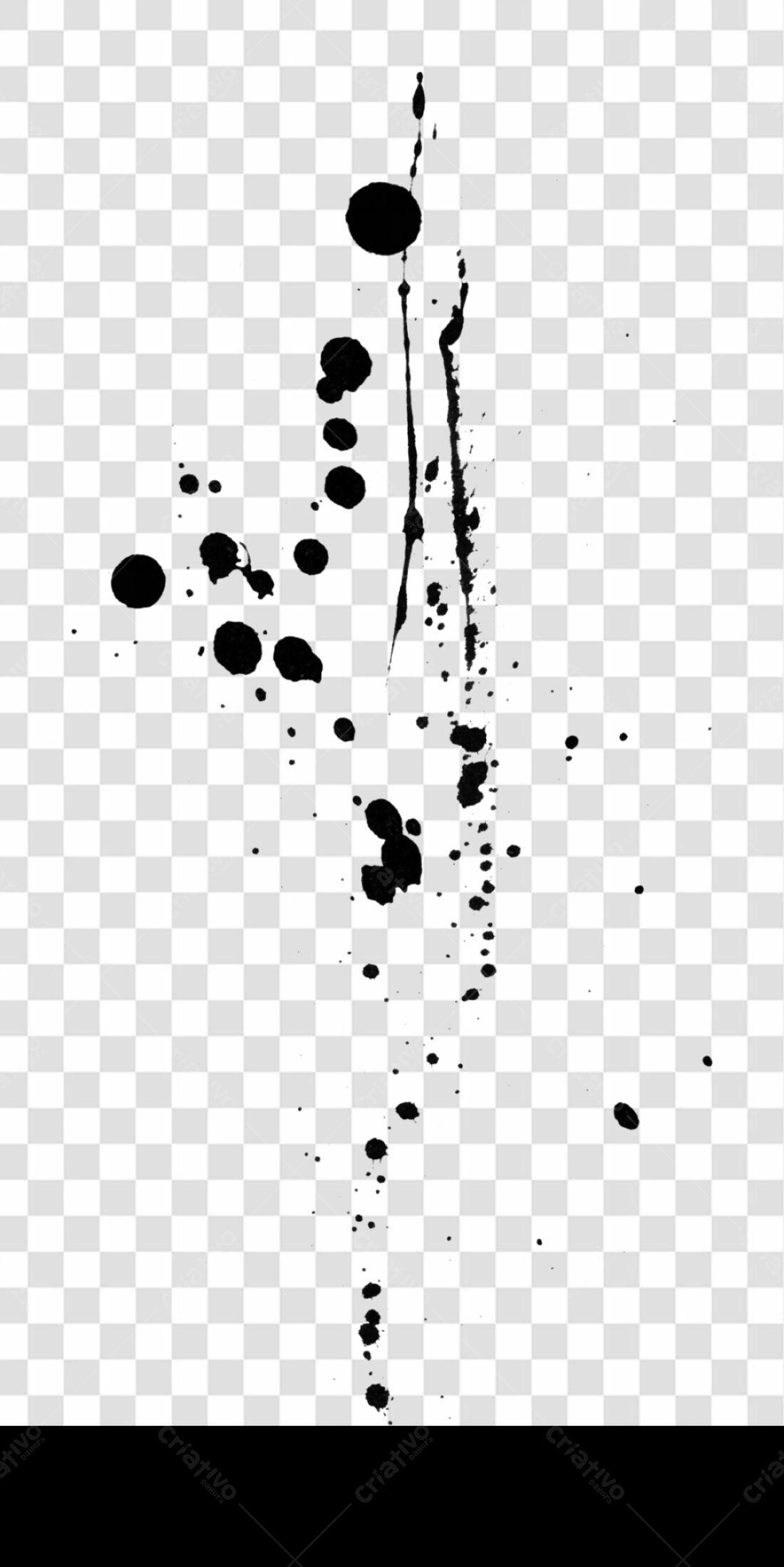 Icone respingos tinta preta PNG com fundo transparente