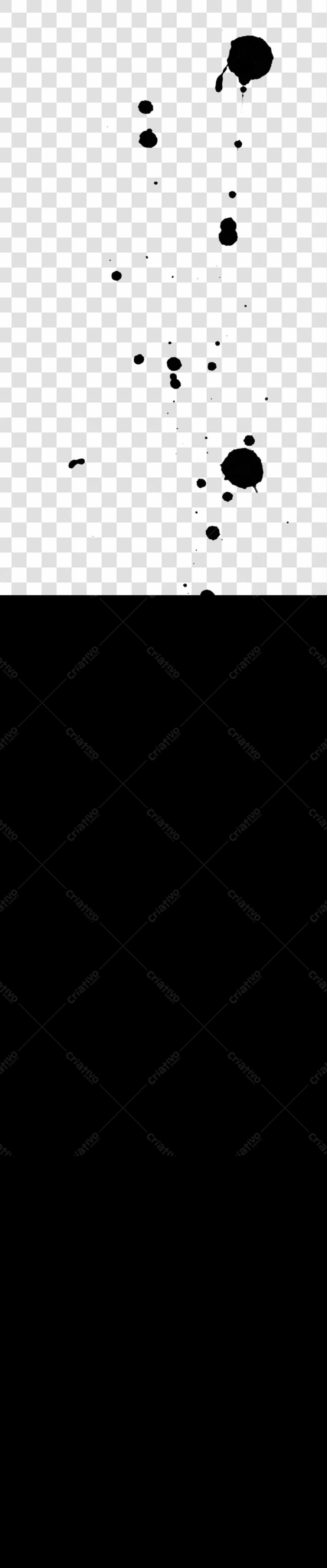 Icone de respingos de tinta preta PNG com fundo transparente