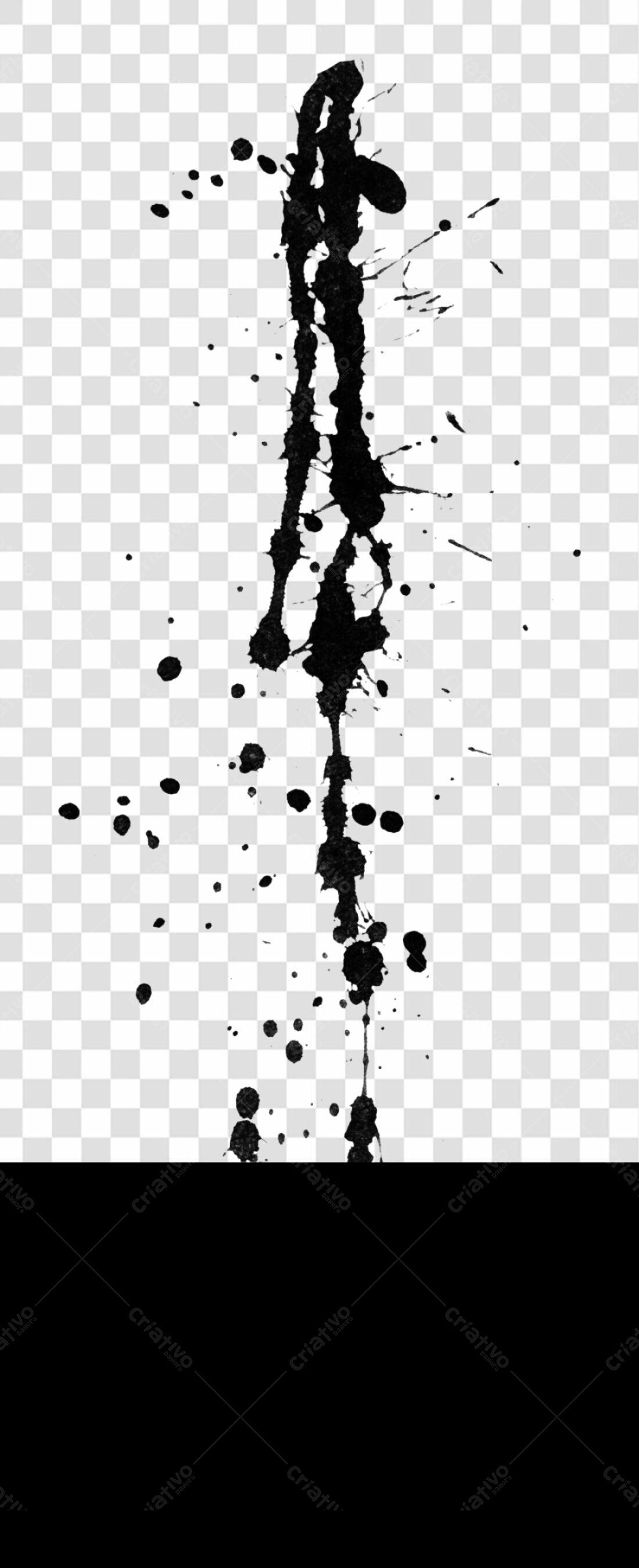 Icone abstrato manchas de tinta preta PNG com fundo transparente