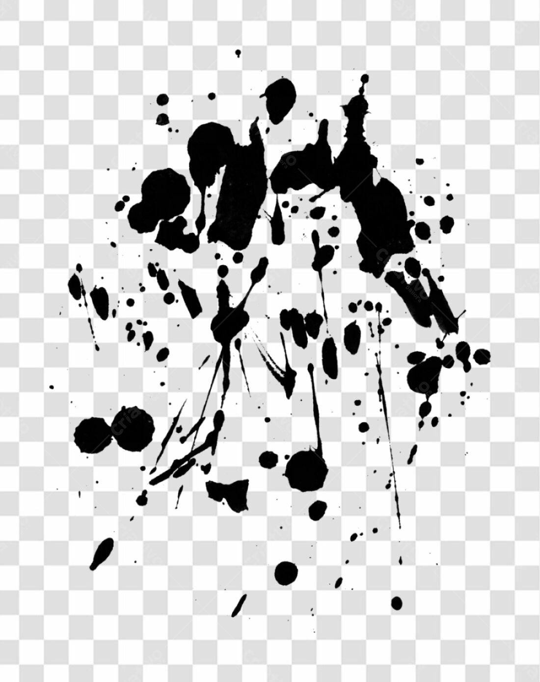 PNG Elemento de Design Manchas de tinta pretas com fundo transparente