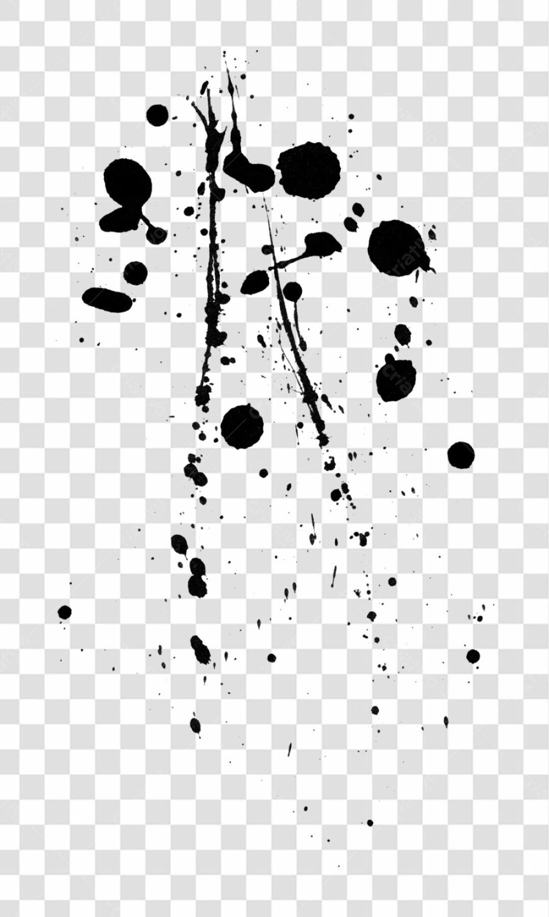 Icone respingos tinta preta PNG com fundo transparente
