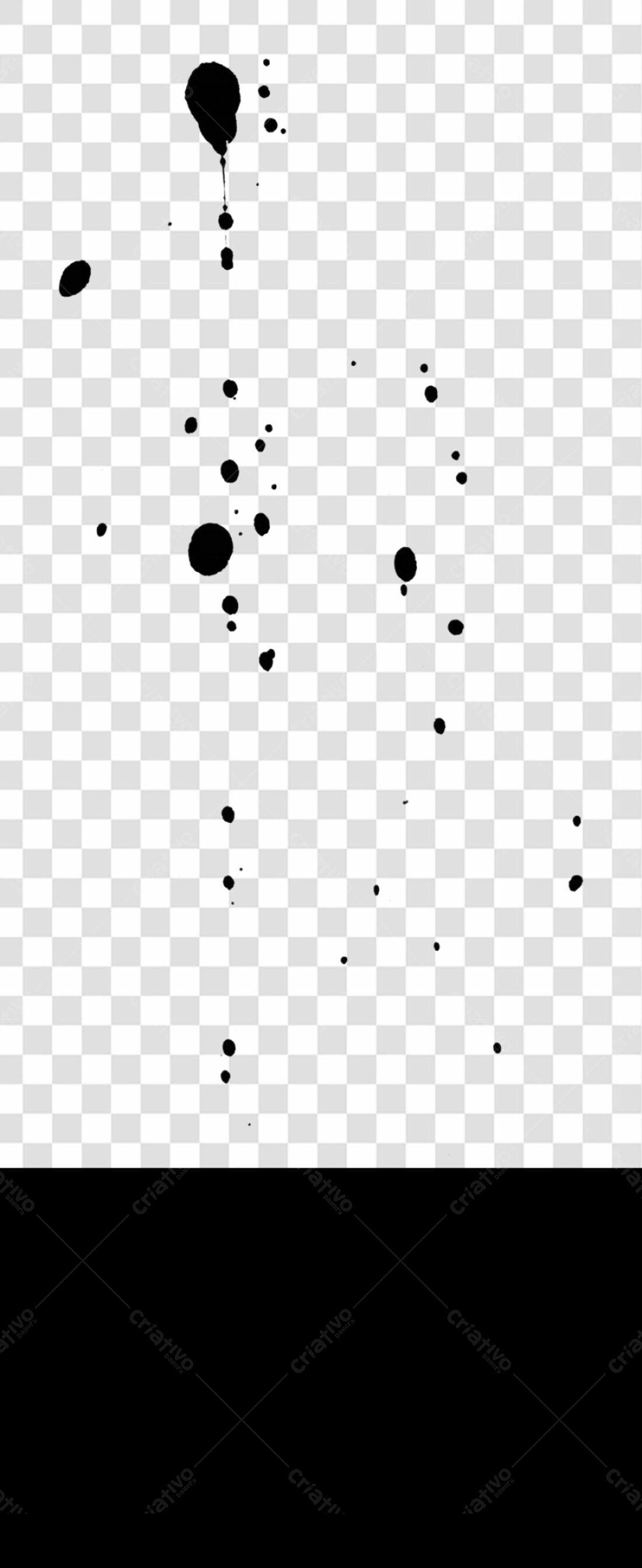 Icone de respingos de tinta preta PNG com fundo transparente