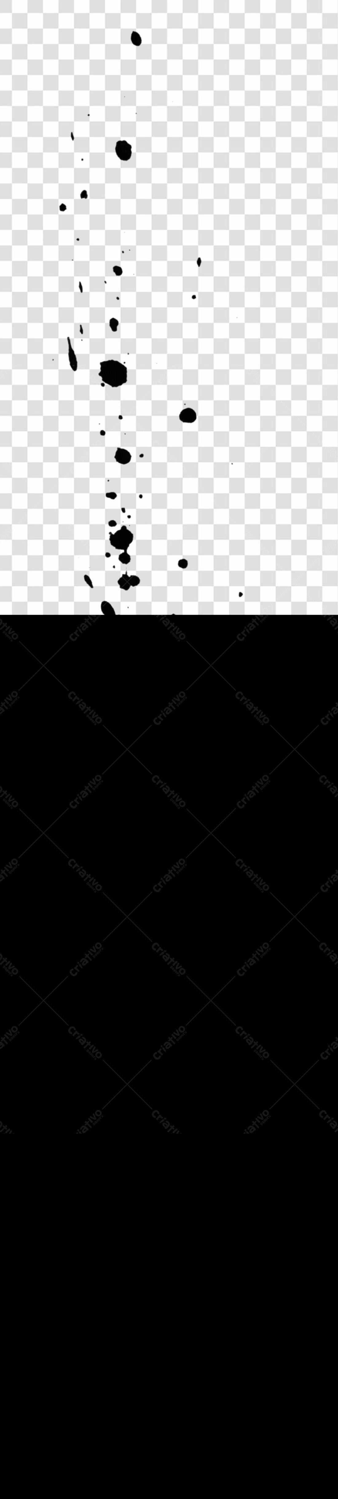 Icone respingos tinta preta PNG com fundo transparente
