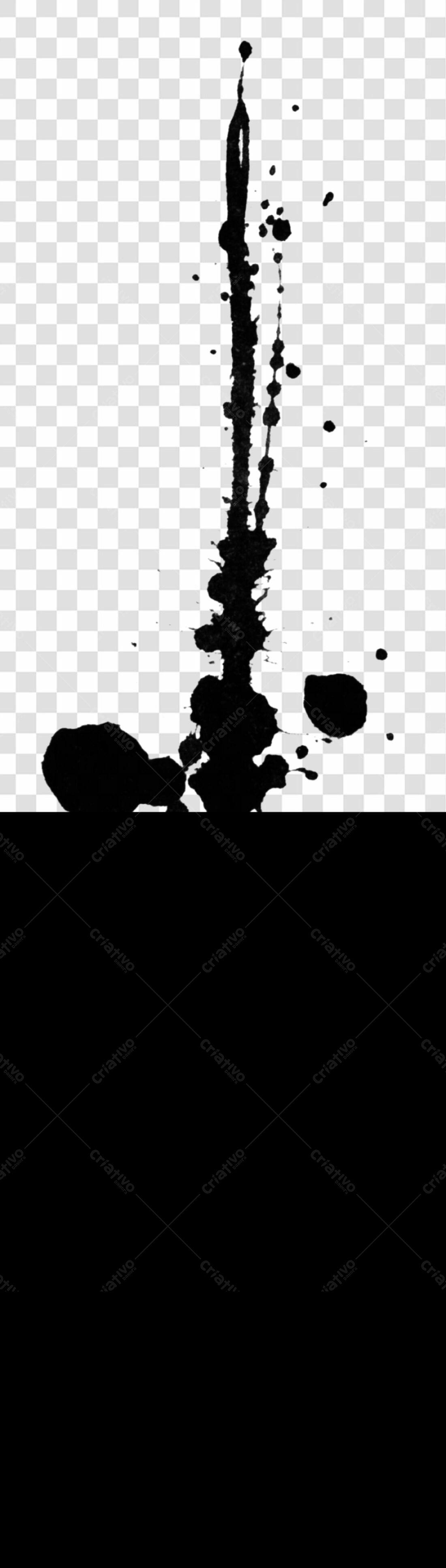 Elemento PNG com fundo transparente Borrão de tinta preto