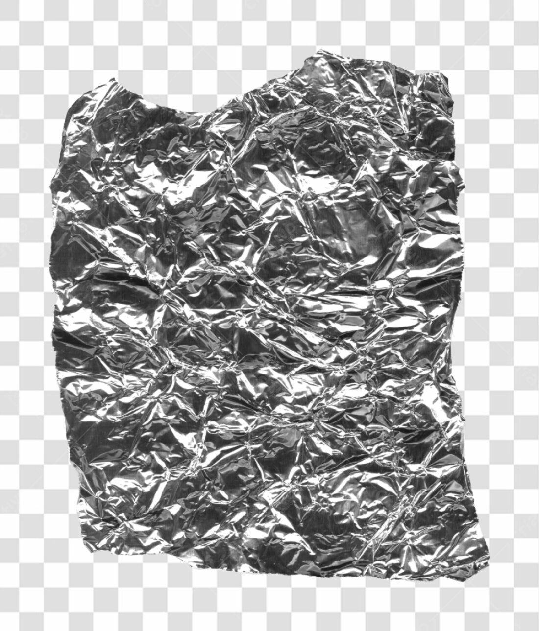 Textura de Alumínio Amassado PNG com fundo transparente