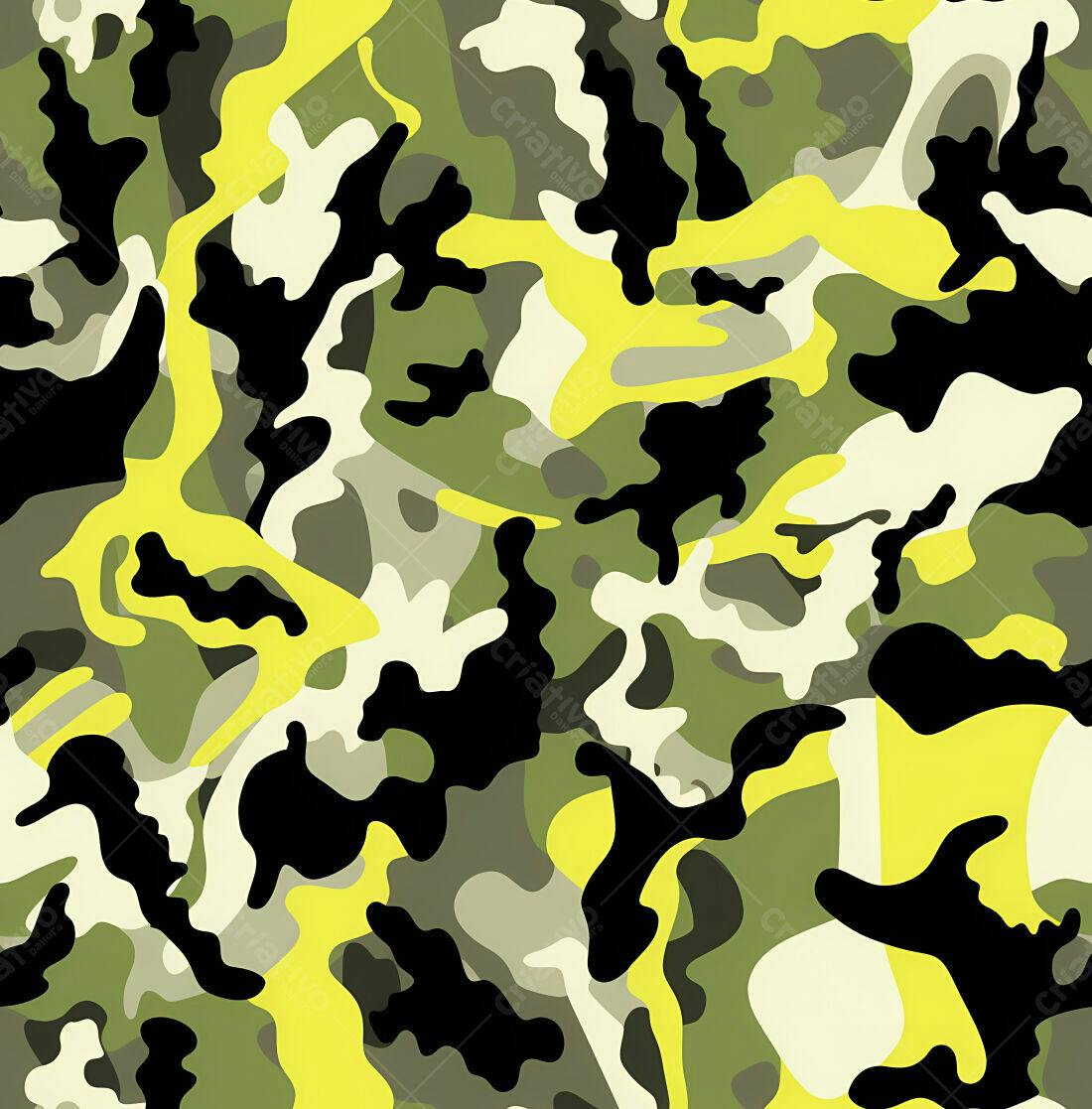 Textura camuflagem verde e amarela para fundo