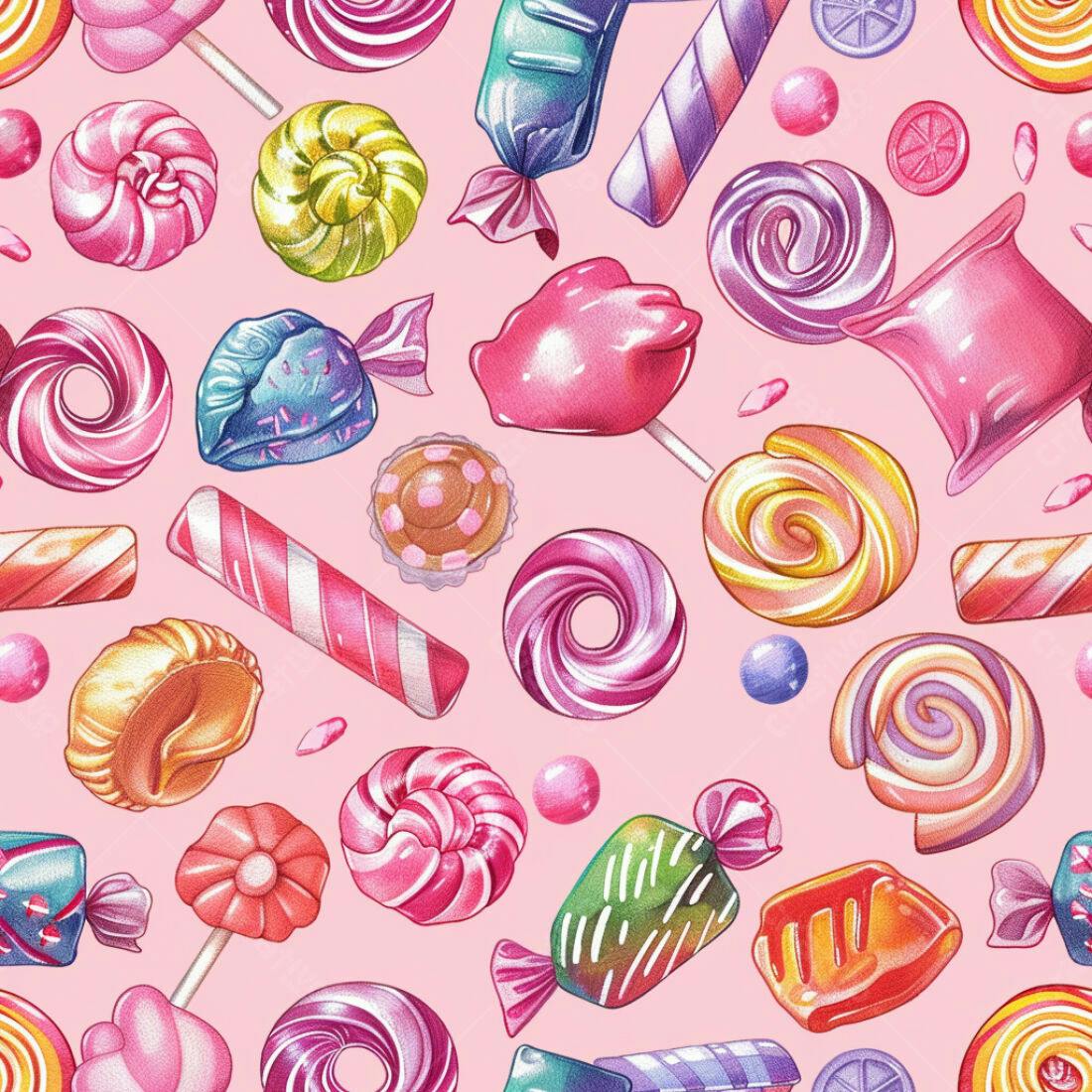 Textura Doces Coloridos para Fundo