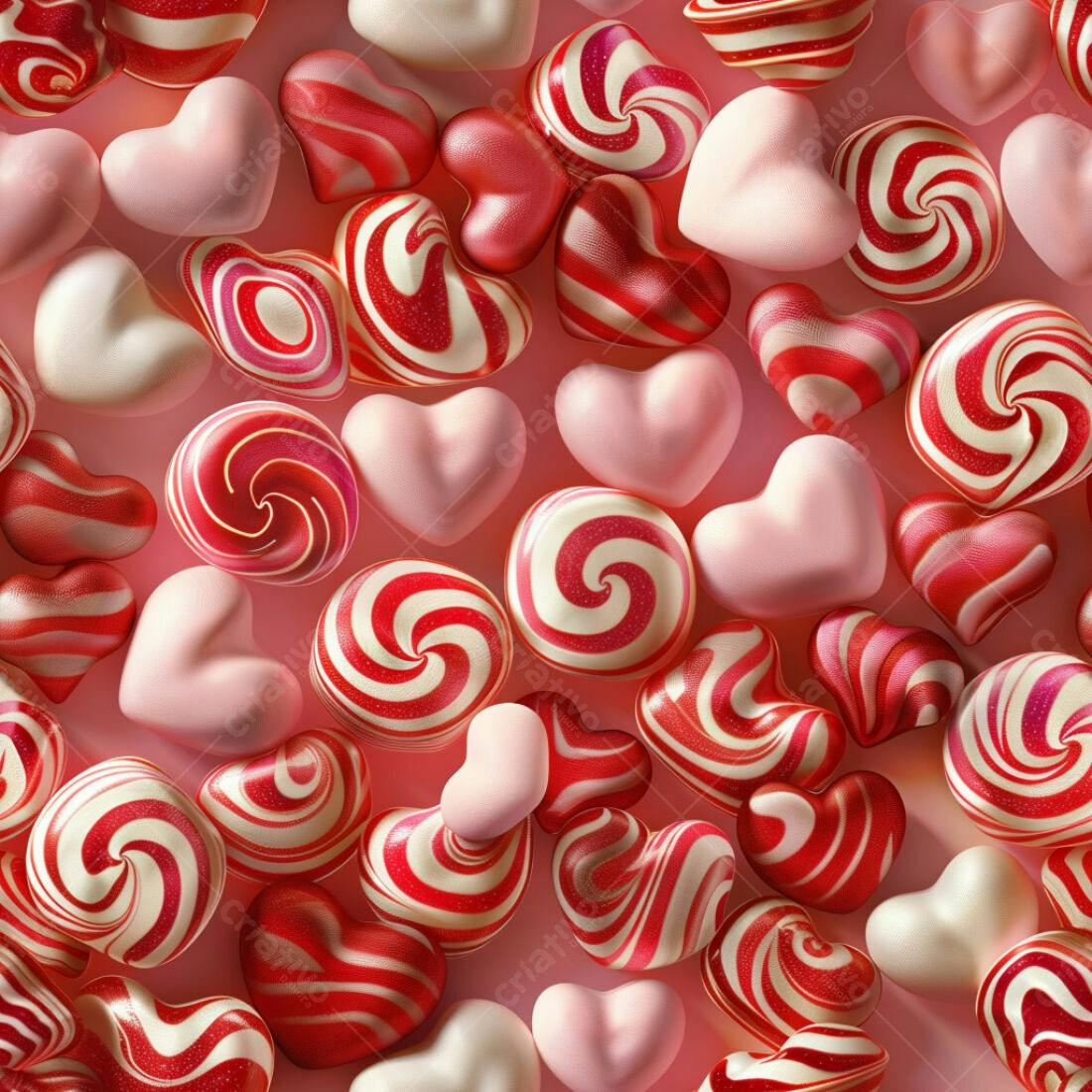 Textura Doces Corações Vermelho e Rosa para Fundo