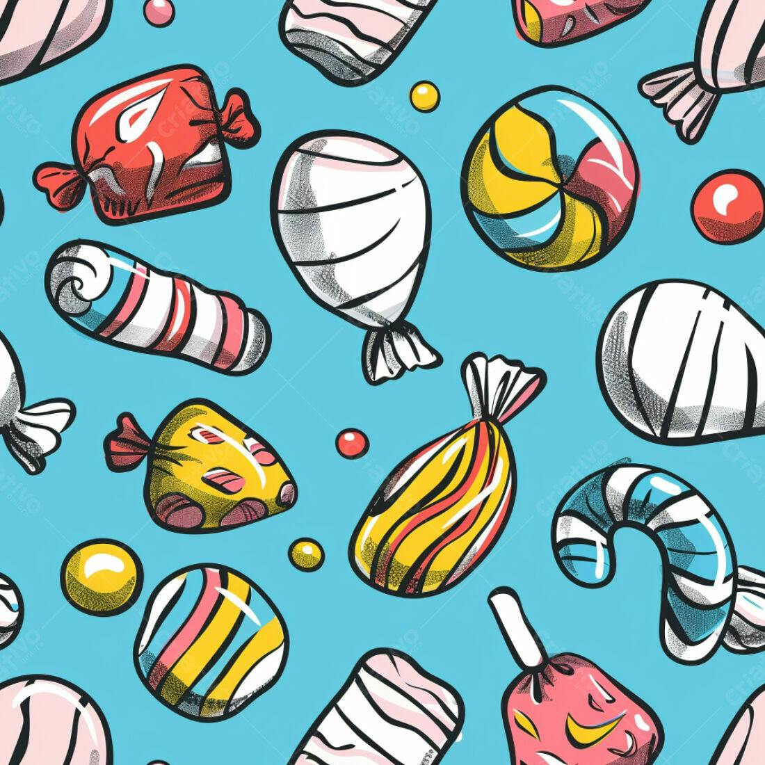 Textura Doces Coloridos Padrão para Fundo