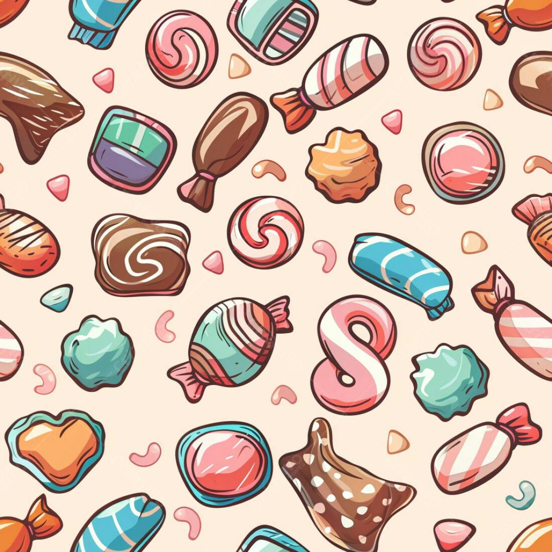 Textura Doces Coloridos para Fundo