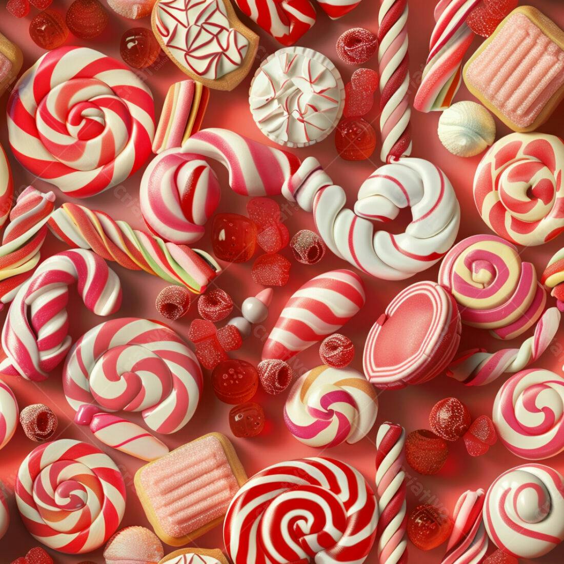 Textura Doces Vermelhos e Brancos para Fundo