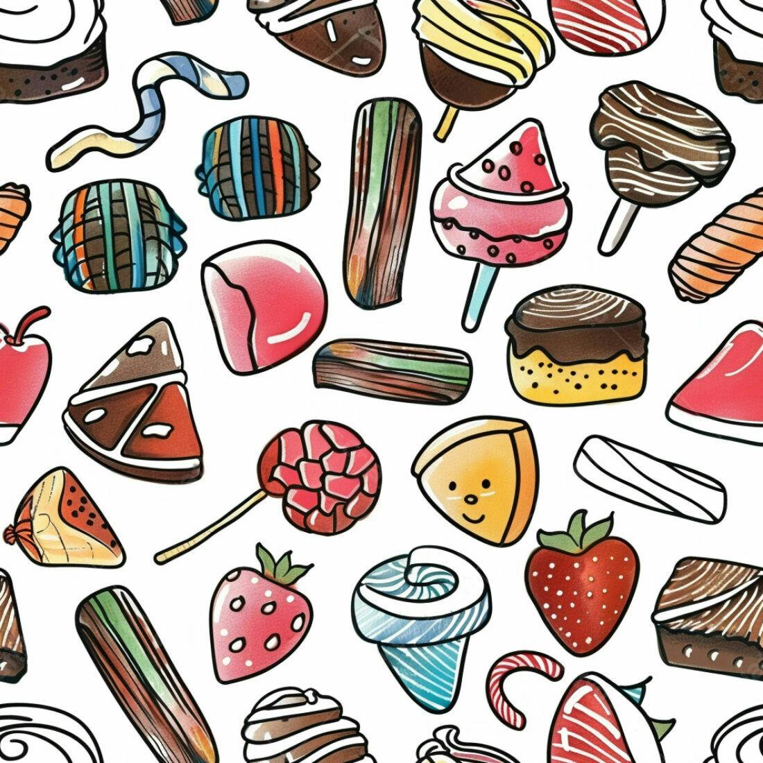Textura Doces Coloridos para Fundo