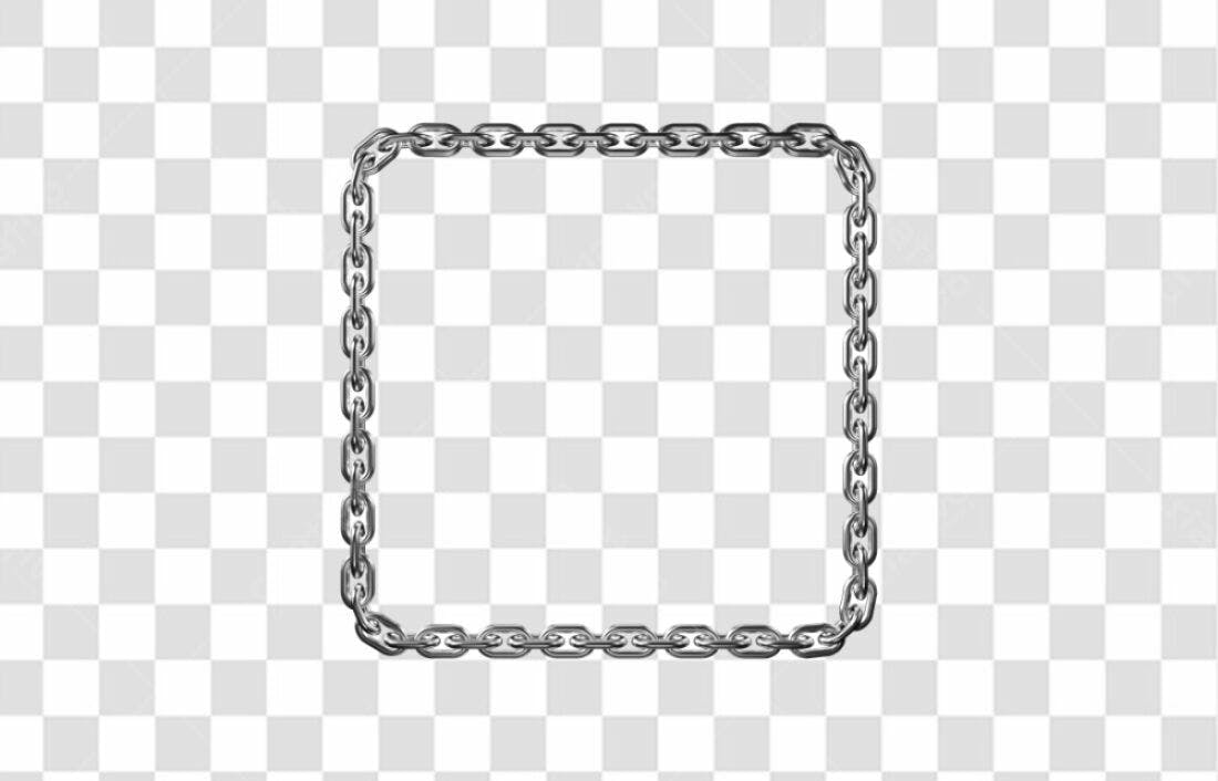 Moldura PNG com fundo transparente corrente metálica