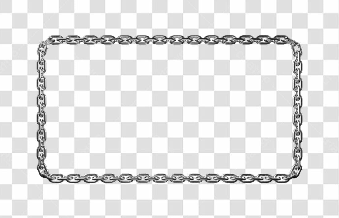 Moldura PNG com fundo transparente em corrente metálica
