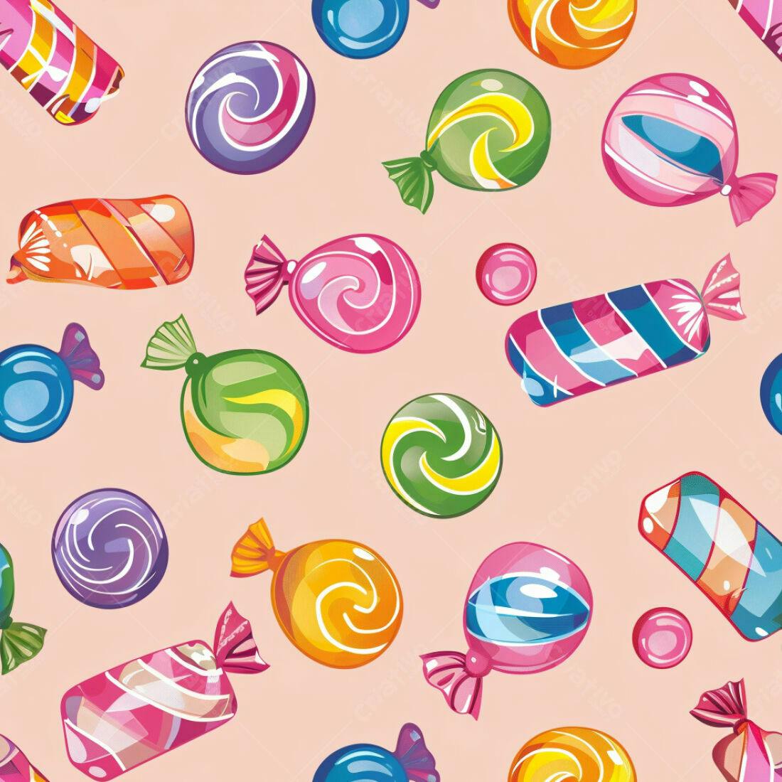 Textura Doces Coloridos para Fundo