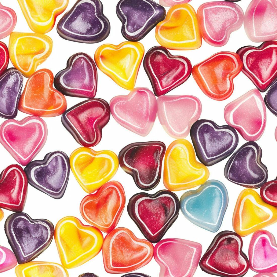 Textura Doces Corações Coloridos para Fundo