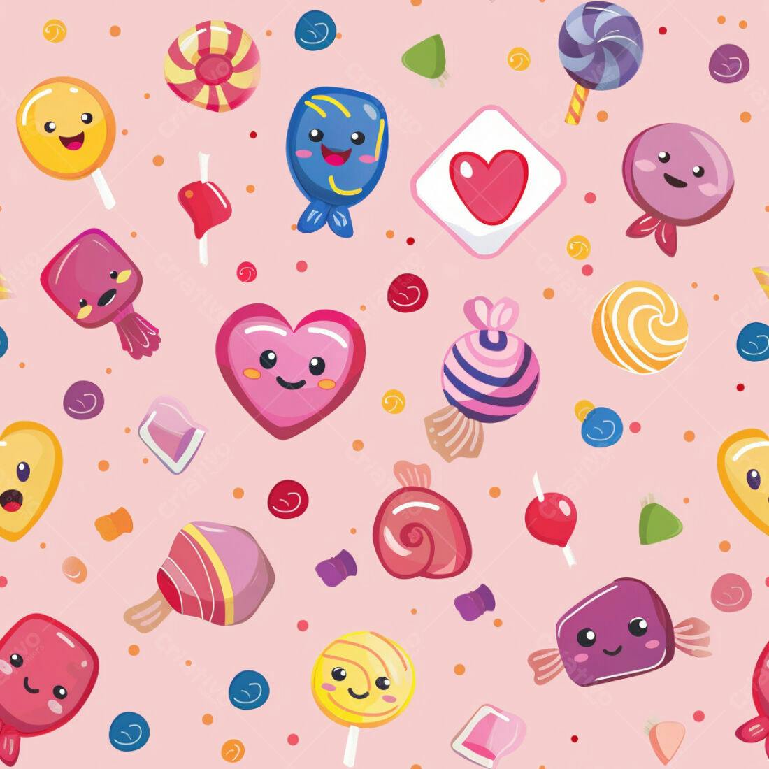 Textura Doces Coloridos para Fundo Infantil