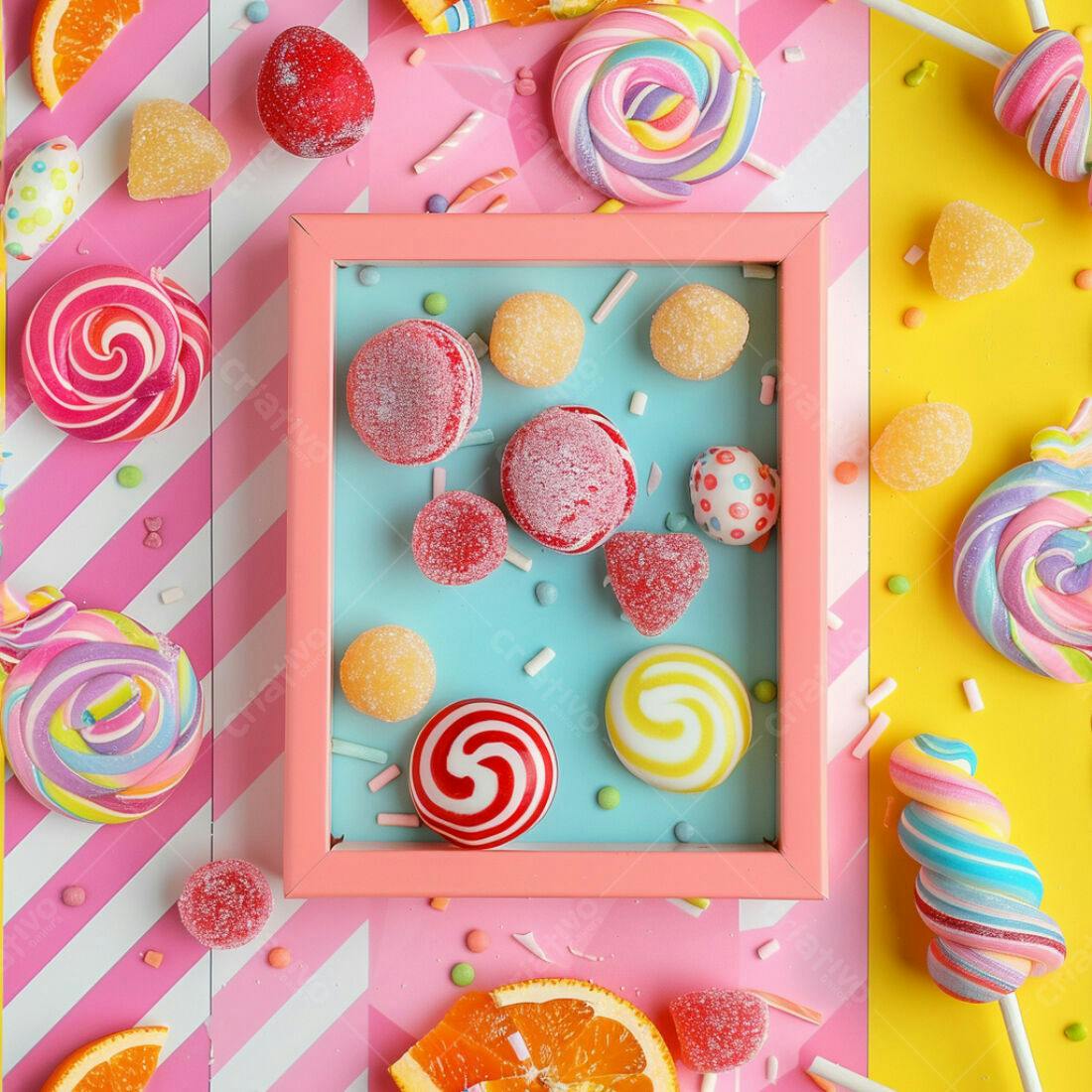Textura Doces Coloridos para Fundo