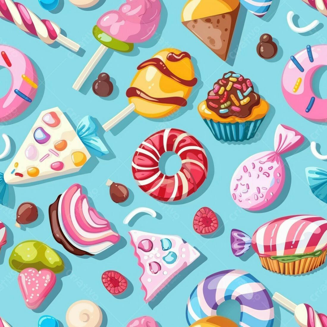Textura Doces Coloridos para Fundo