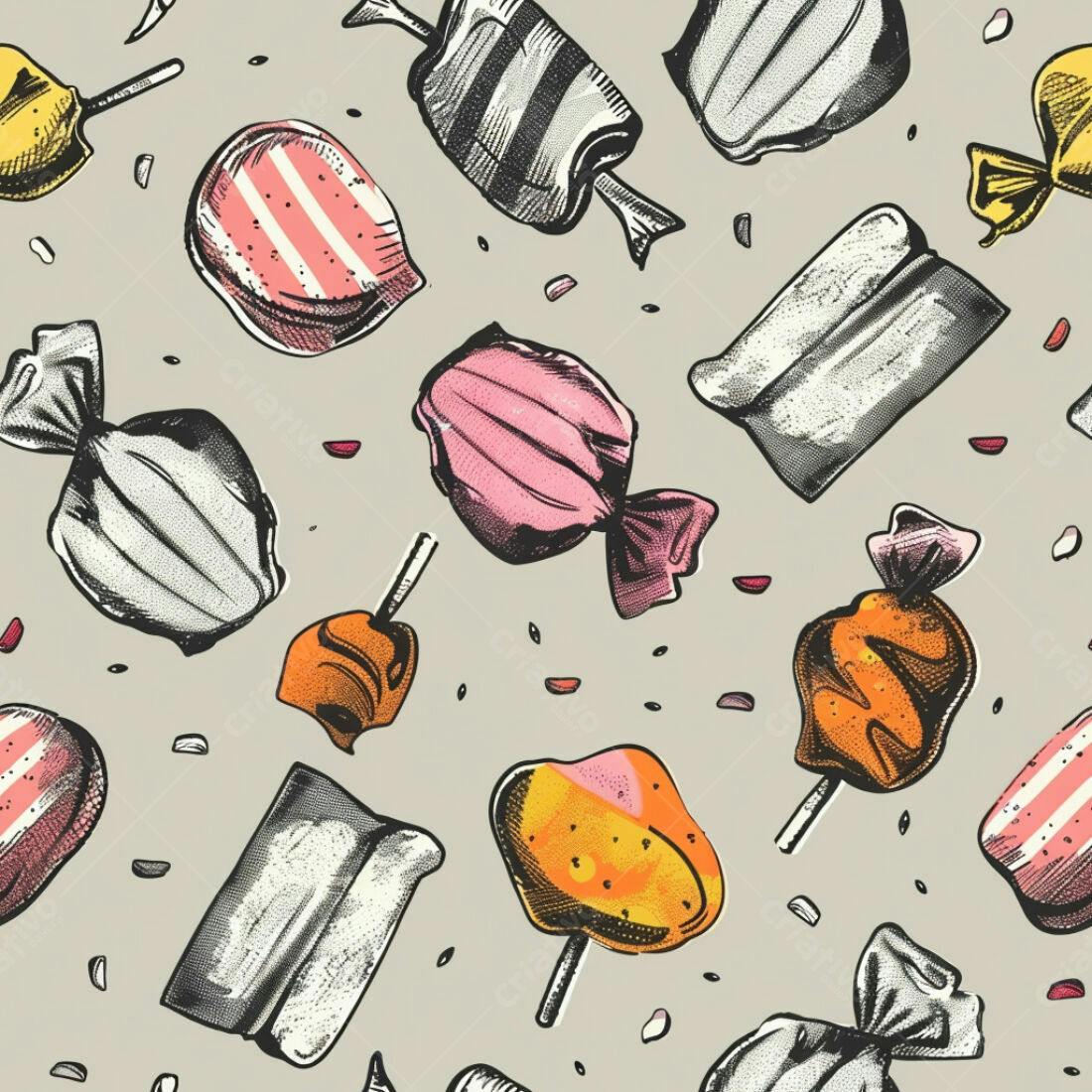 Textura Doces Coloridos para Fundo