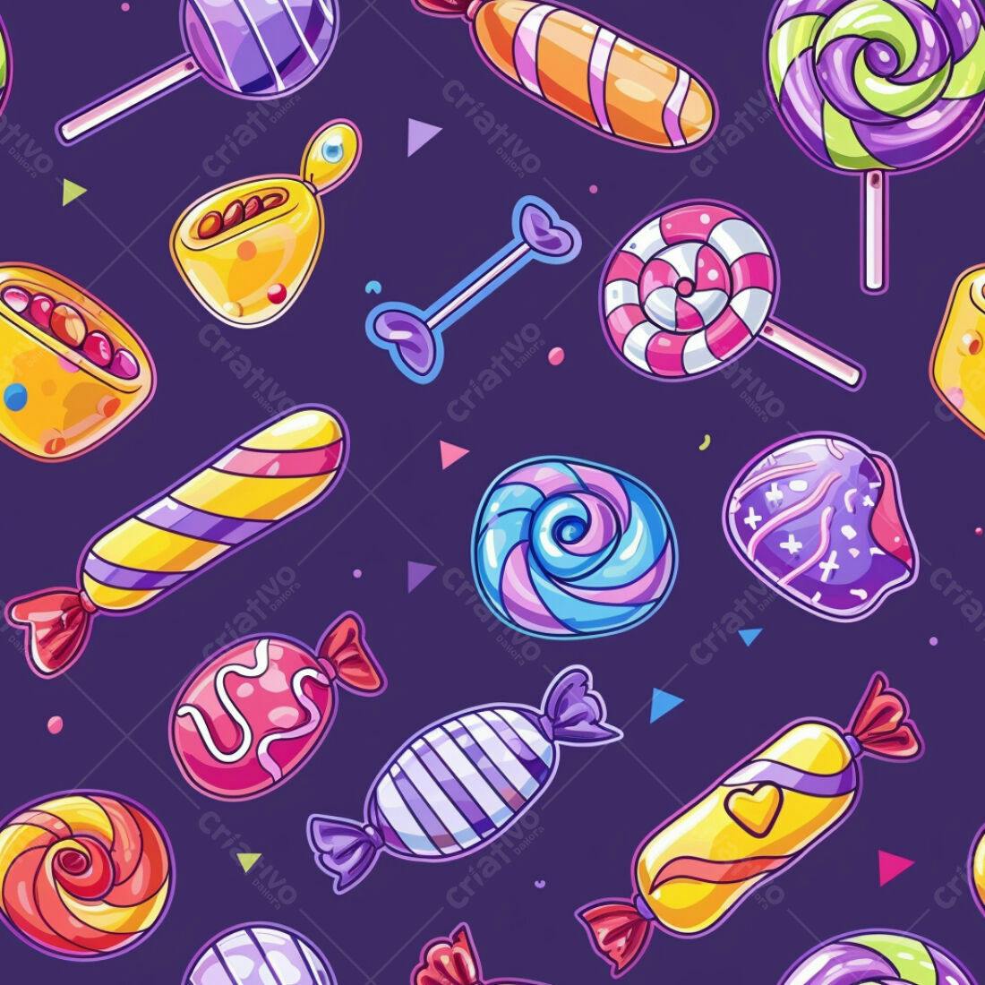 Textura Doces Coloridos para Fundo Repetitivo