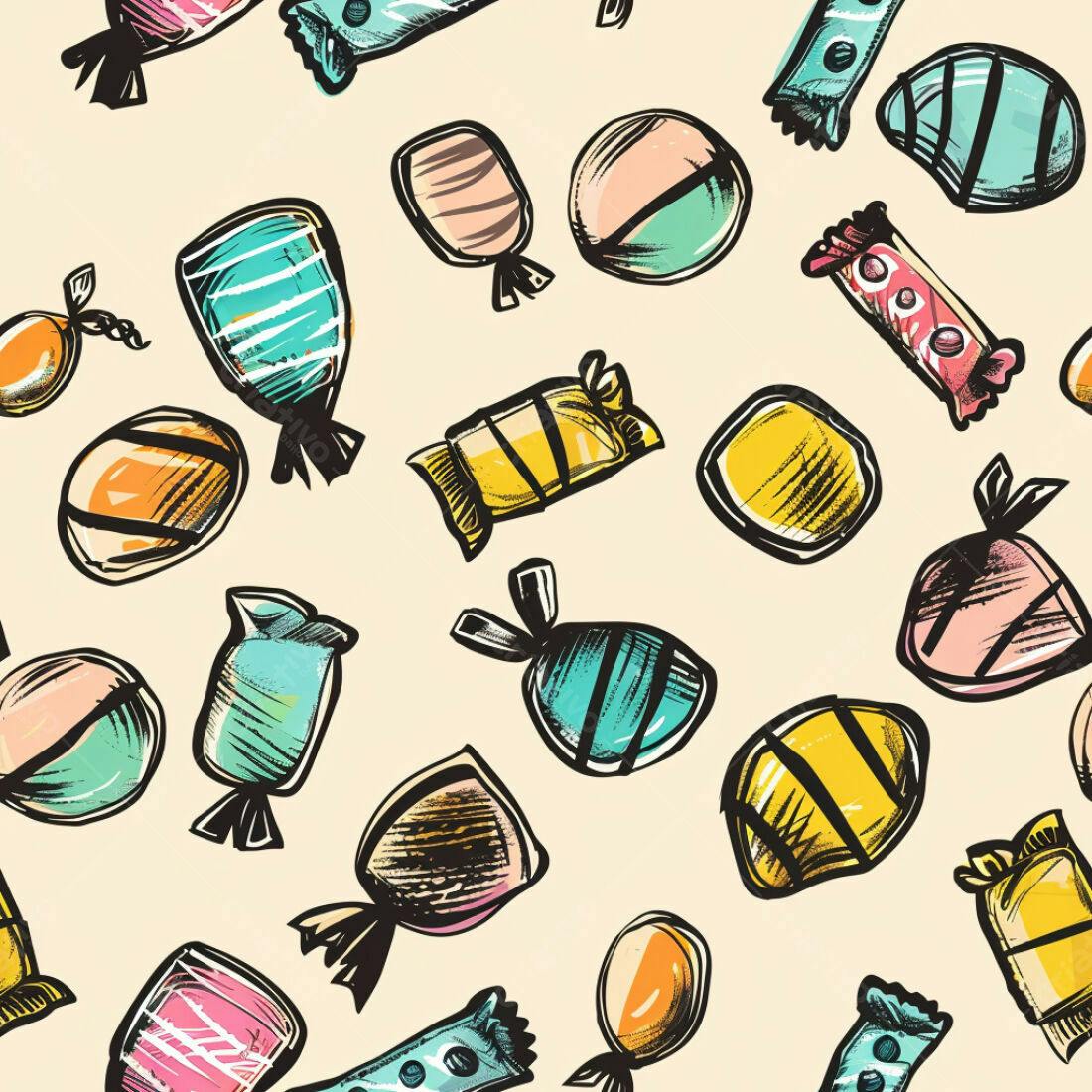 Textura Doces Coloridos para Fundo