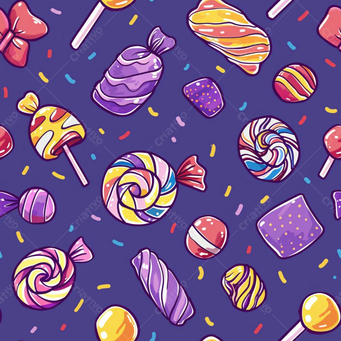 Textura Doces Coloridos para Fundo Repetitivo