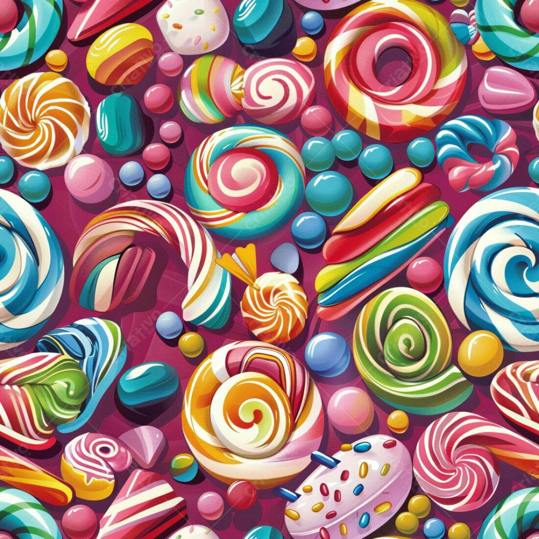 Textura Doces Coloridos para Fundo de Jogo