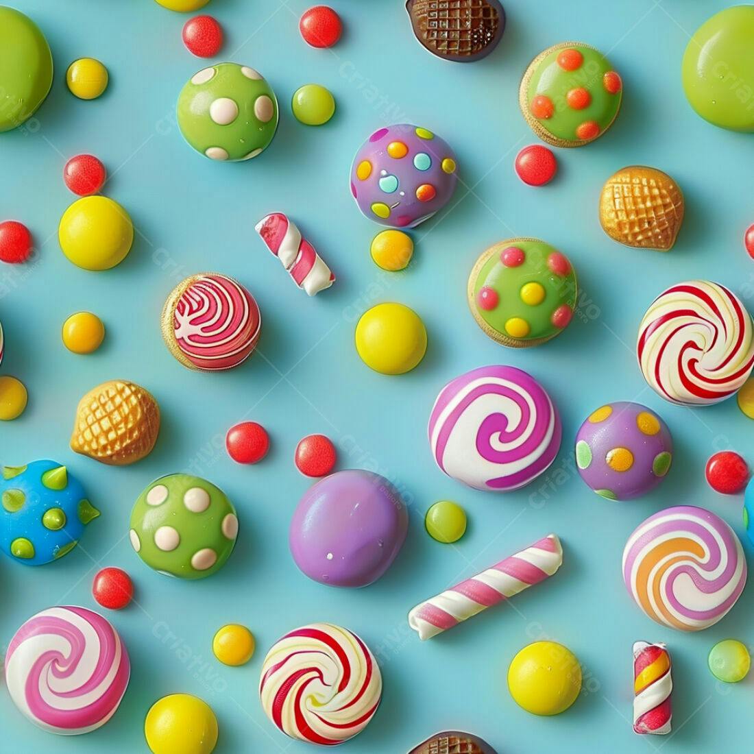 Textura Doces Coloridos para Fundo Infantil