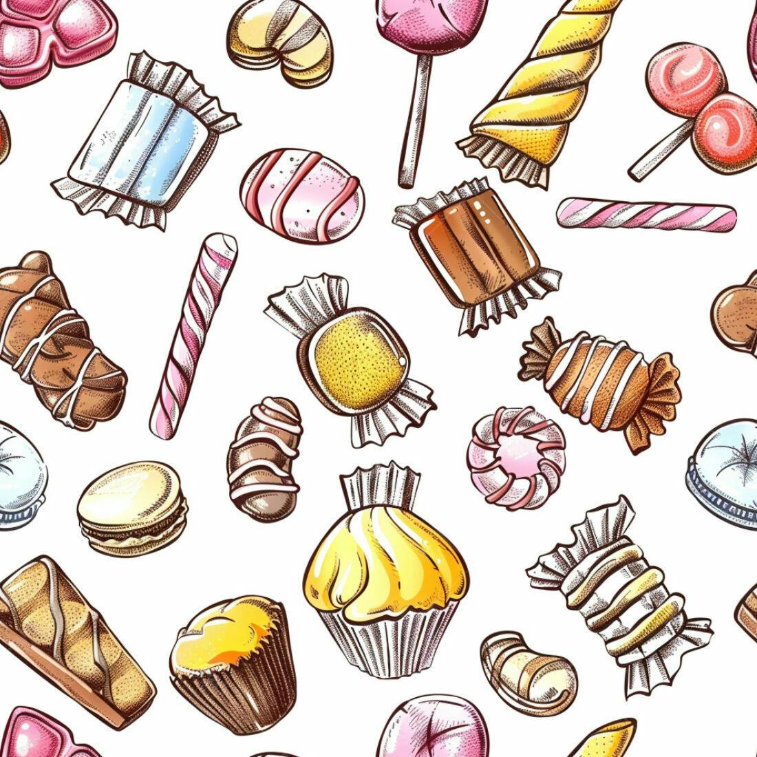 Textura Doces Coloridos para Fundo